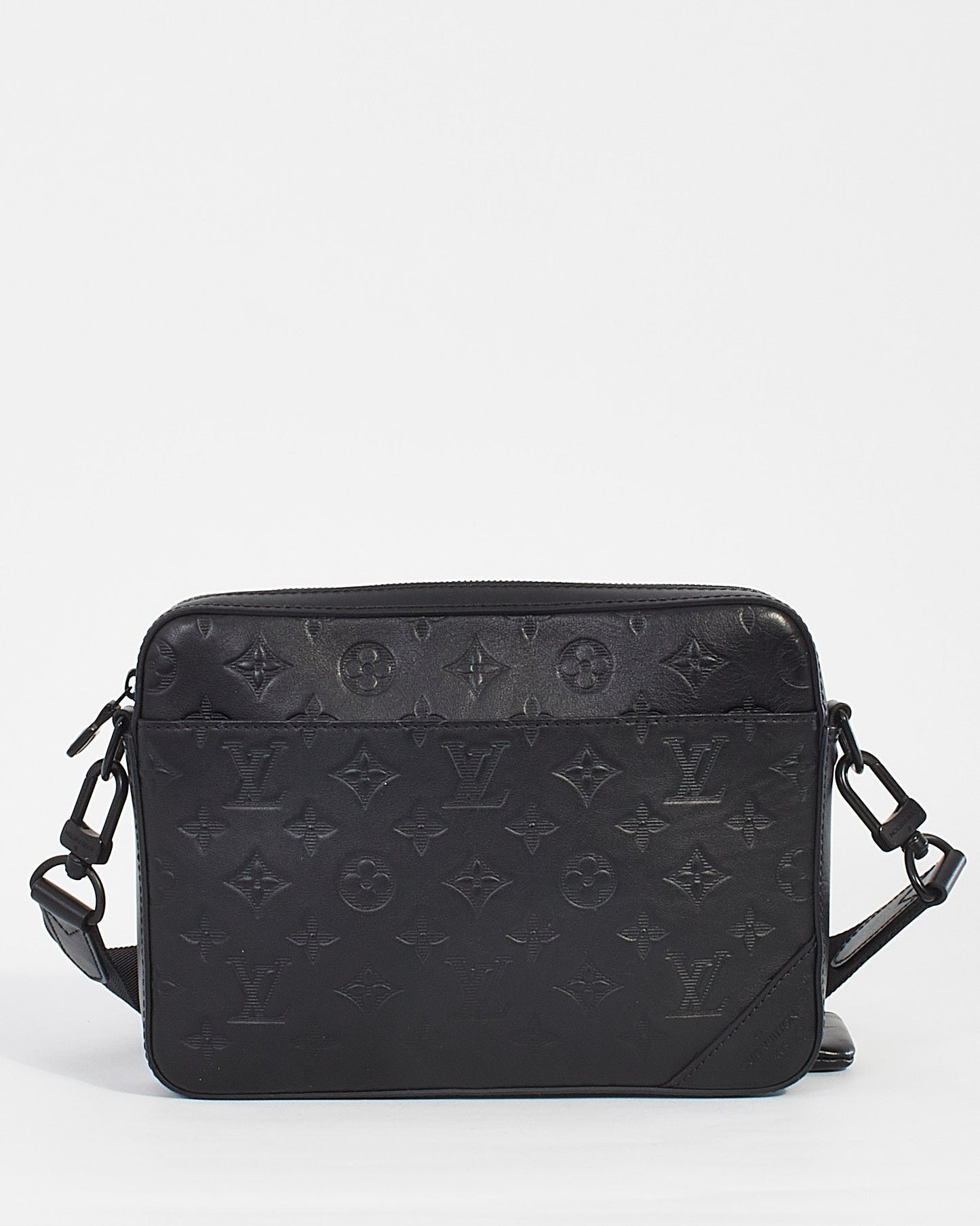 Louis Vuitton Black Monogram Shadow Leather Duo Messenger Bag