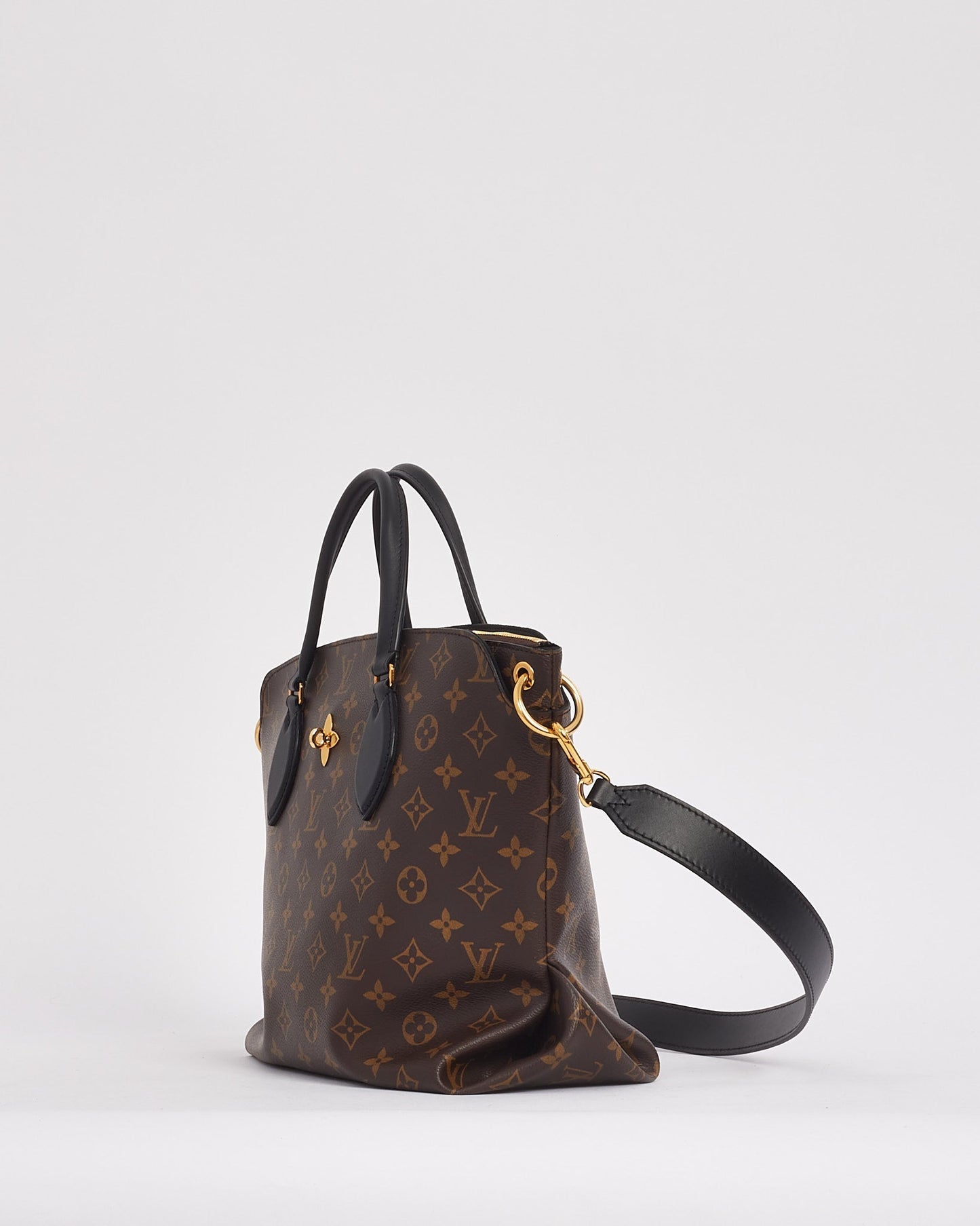 Louis Vuitton Black Monogram Canvas Flower Zip Tote MM