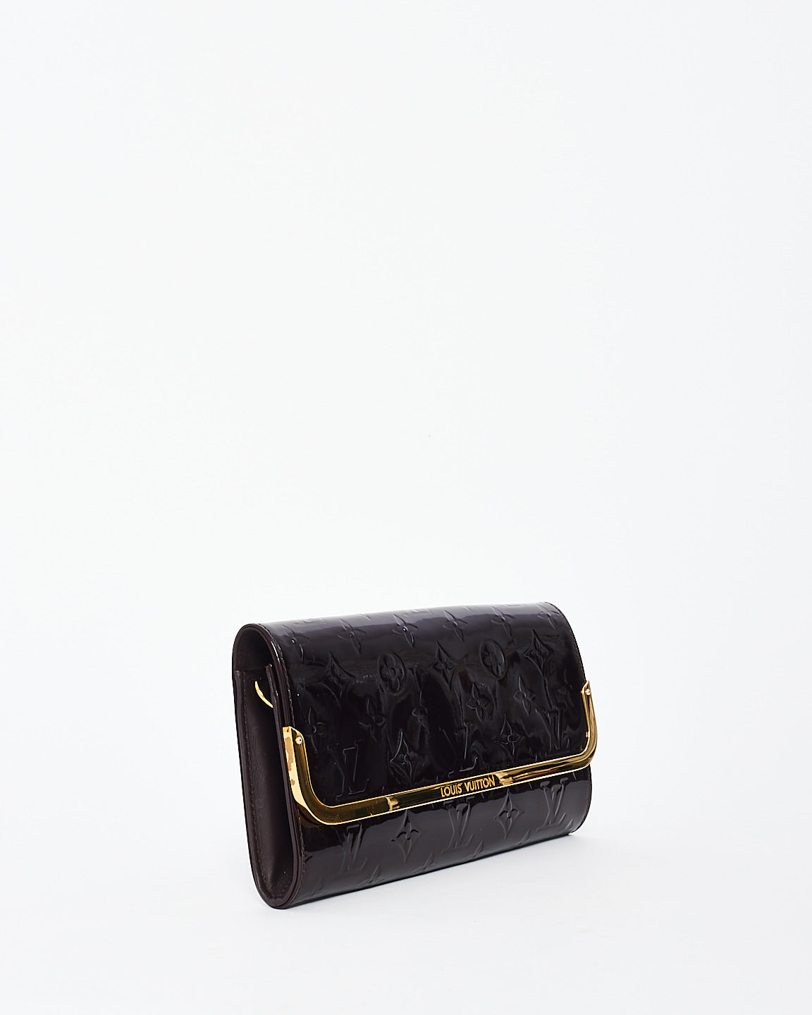 Louis Vuitton Amarante Monogram Vernis Leather Rossmore MM Clutch with Strap