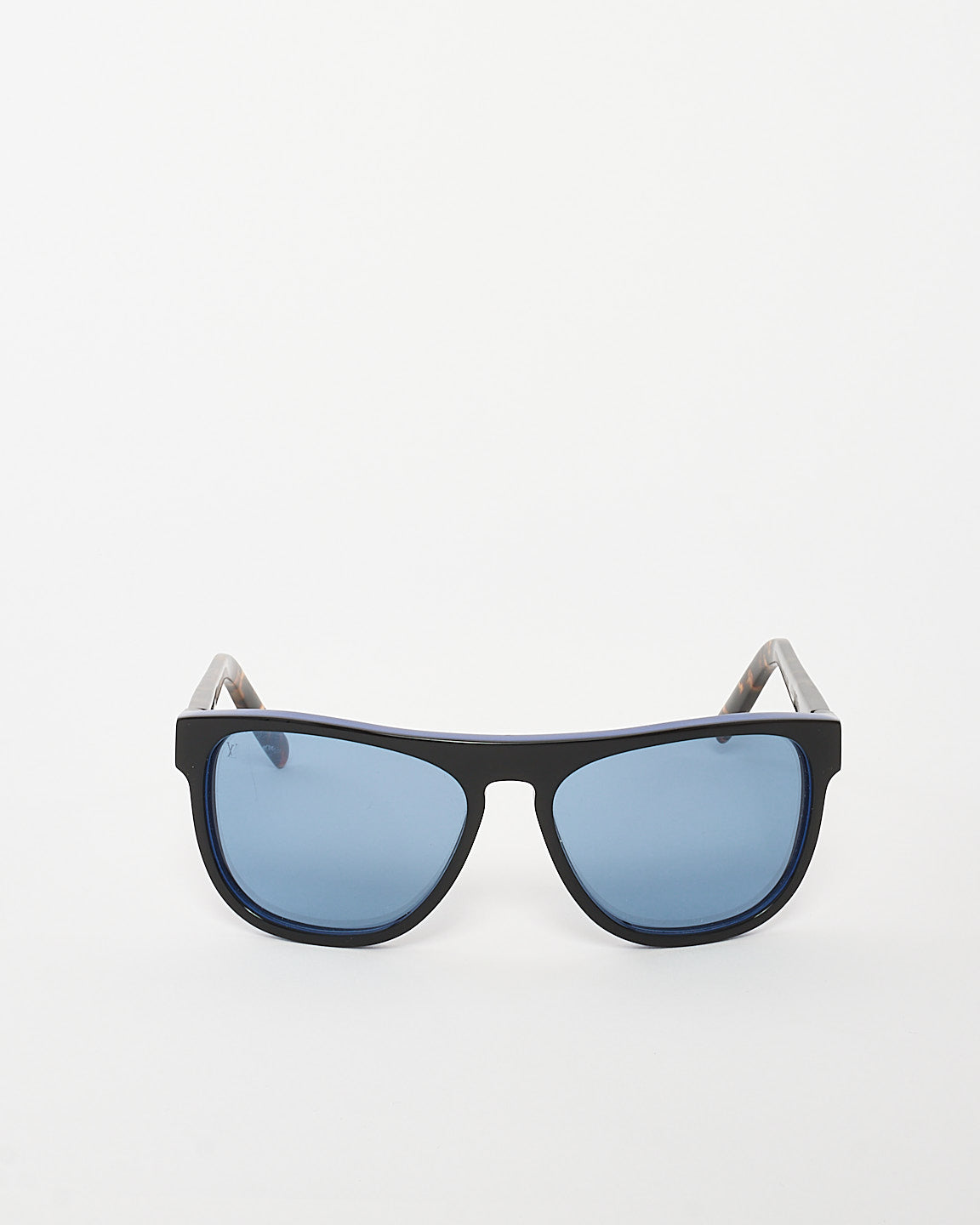 Louis Vuitton Black Brown & Blue Acetate Aviator Sunglasses Z0792W