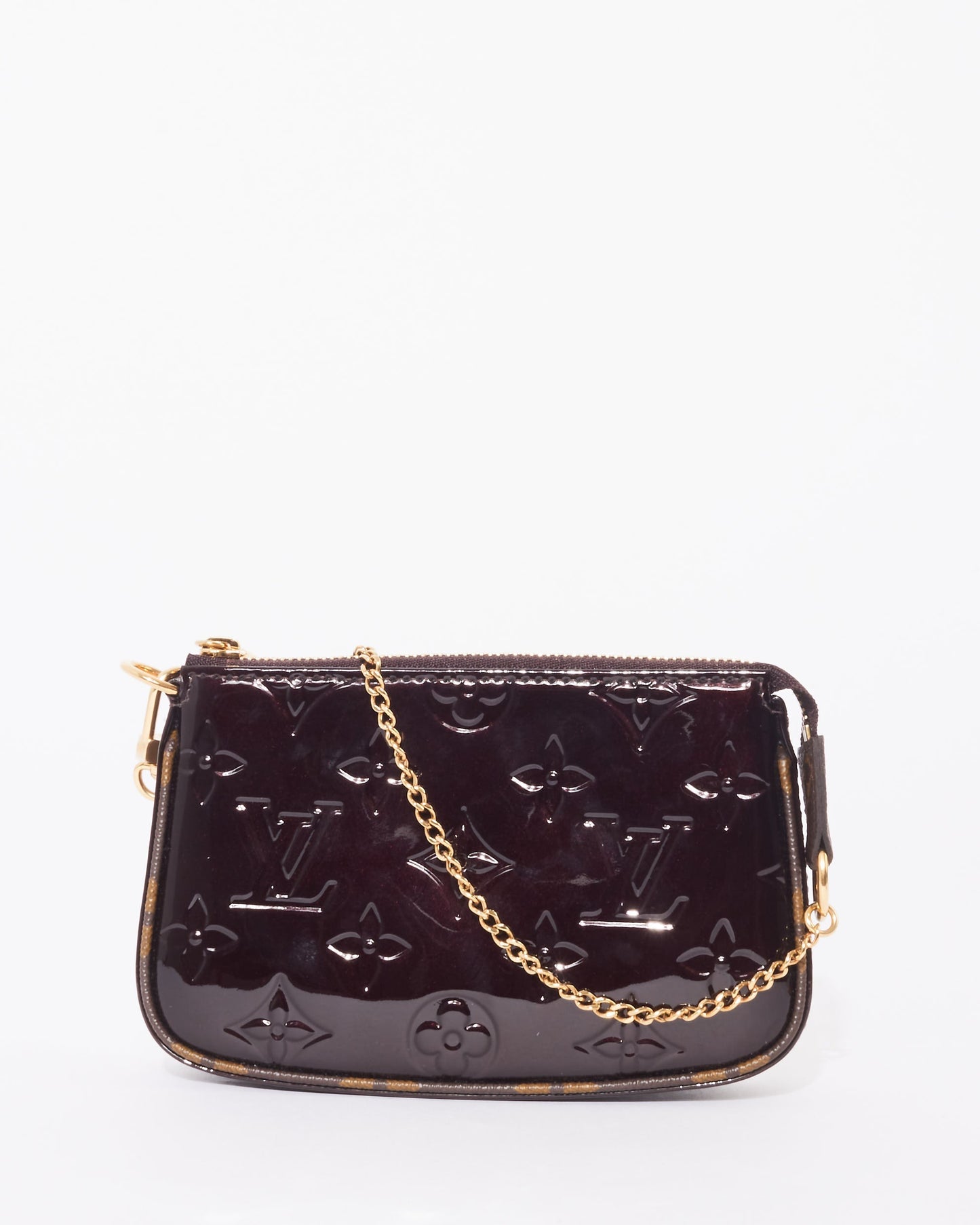 Louis Vuitton Amarante Monogram Vernis & Canvas Trim Mini Pochette D'Accessoires