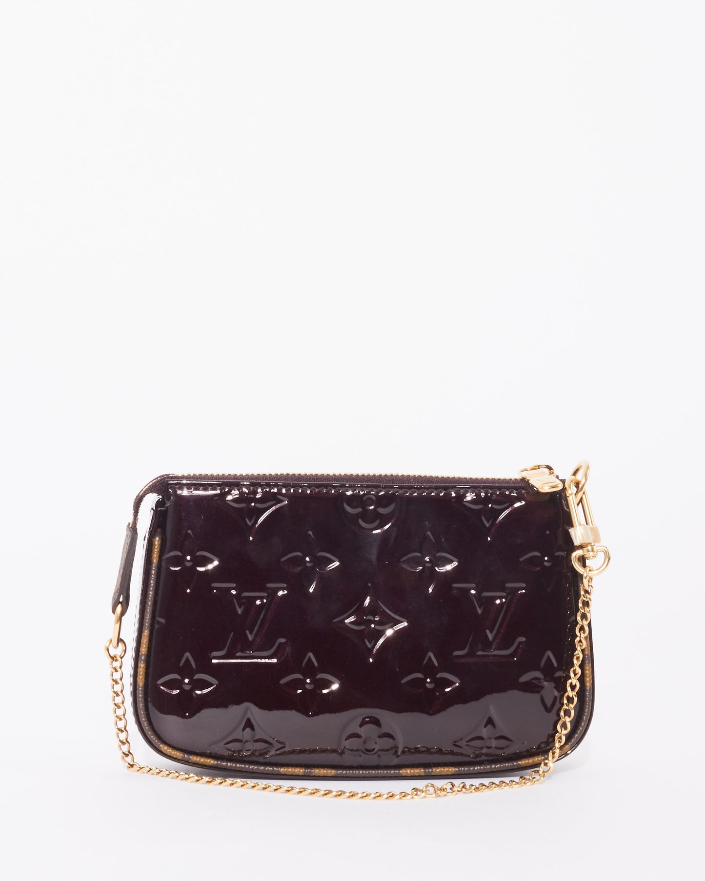 Louis Vuitton Amarante Monogram Vernis & Canvas Trim Mini Pochette D'Accessoires