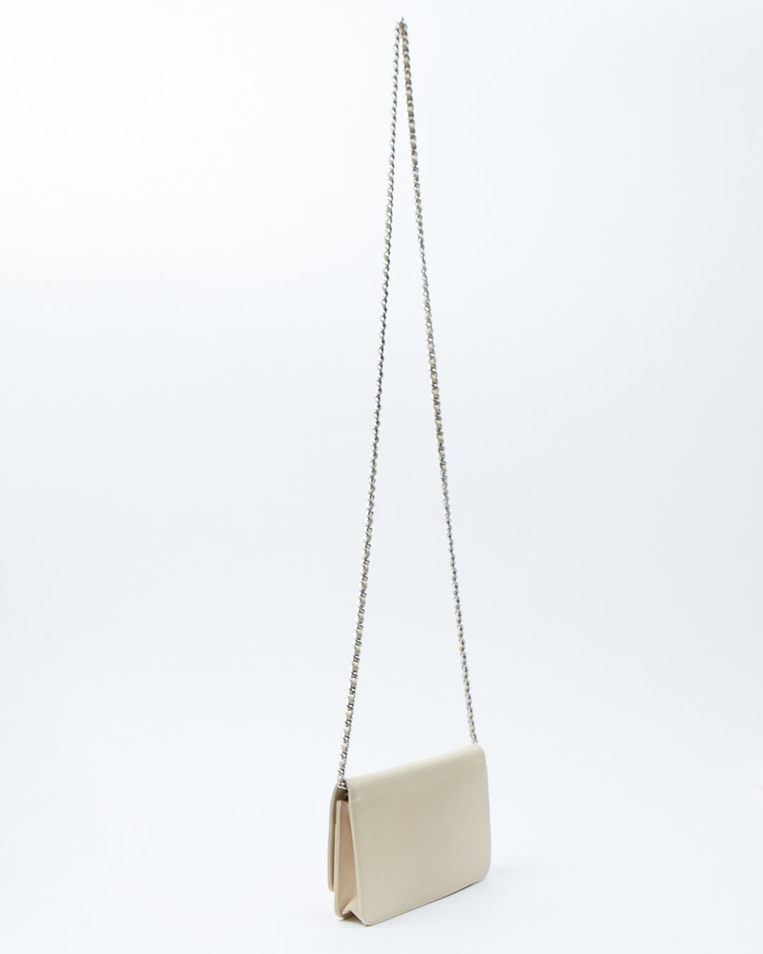 Chanel Beige CC Timeless Caviar Wallet On Chain