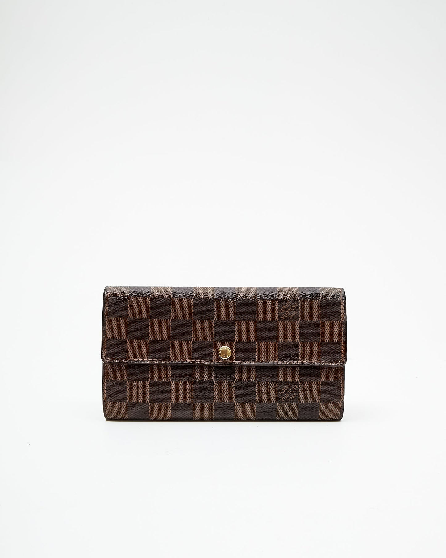Louis Vuitton Damier Ebene Canvas Elise Wallet