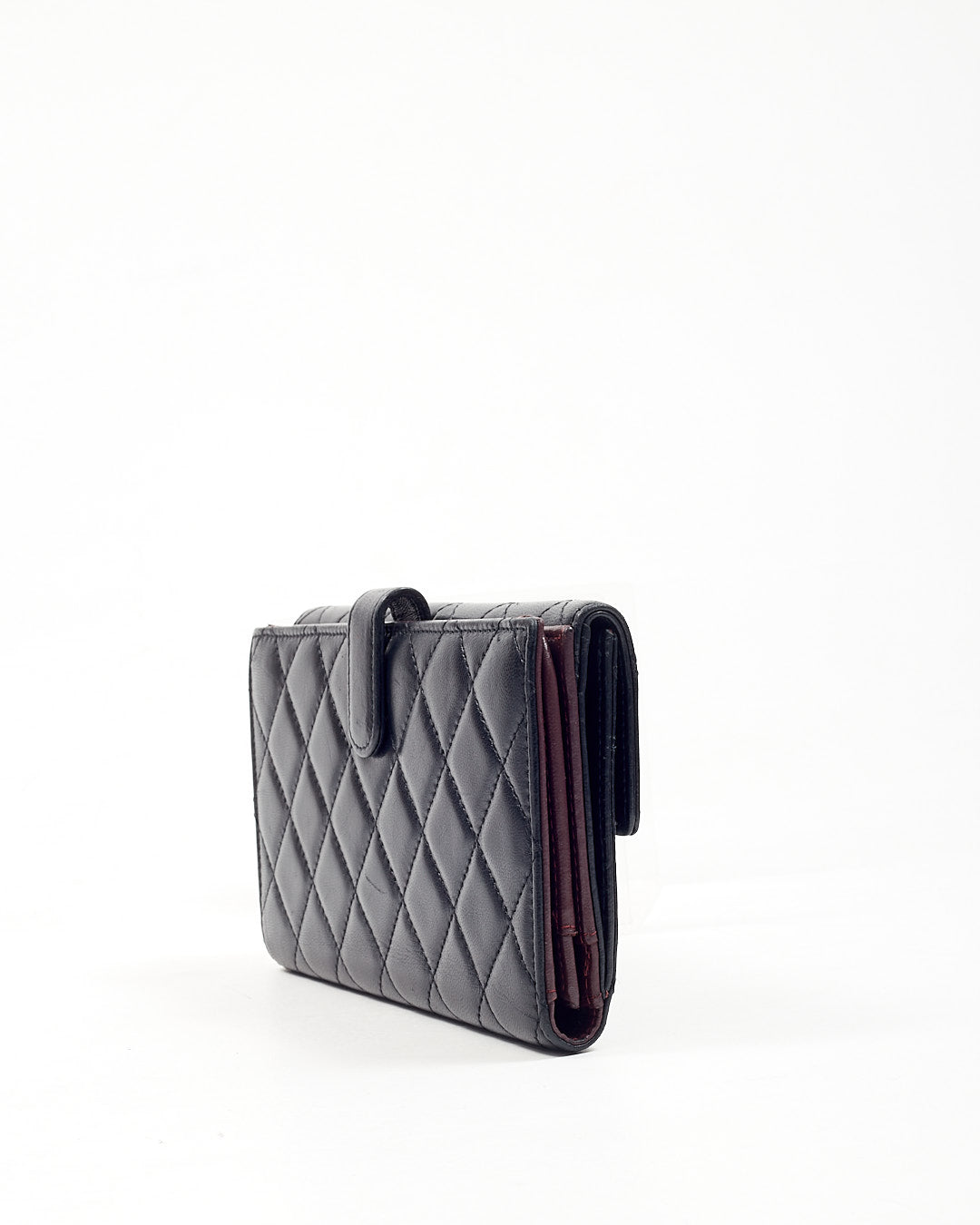 Chanel Black Lambskin Long French Flap Wallet
