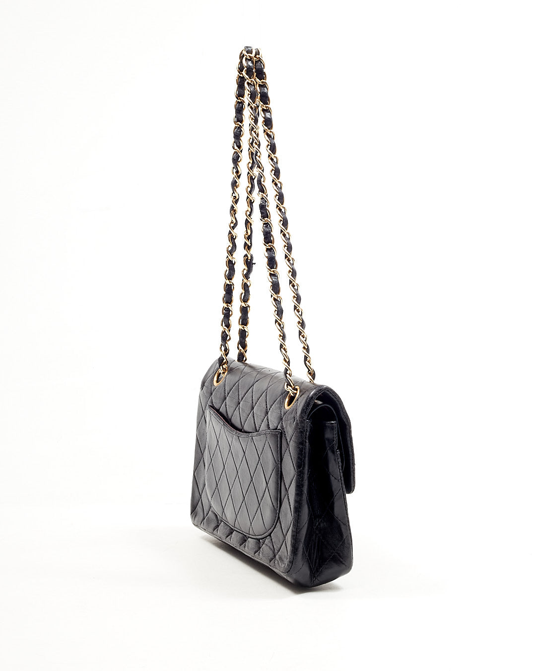 Chanel Black Lambskin   24K Gold Plated Small Classic Double Flap Bag