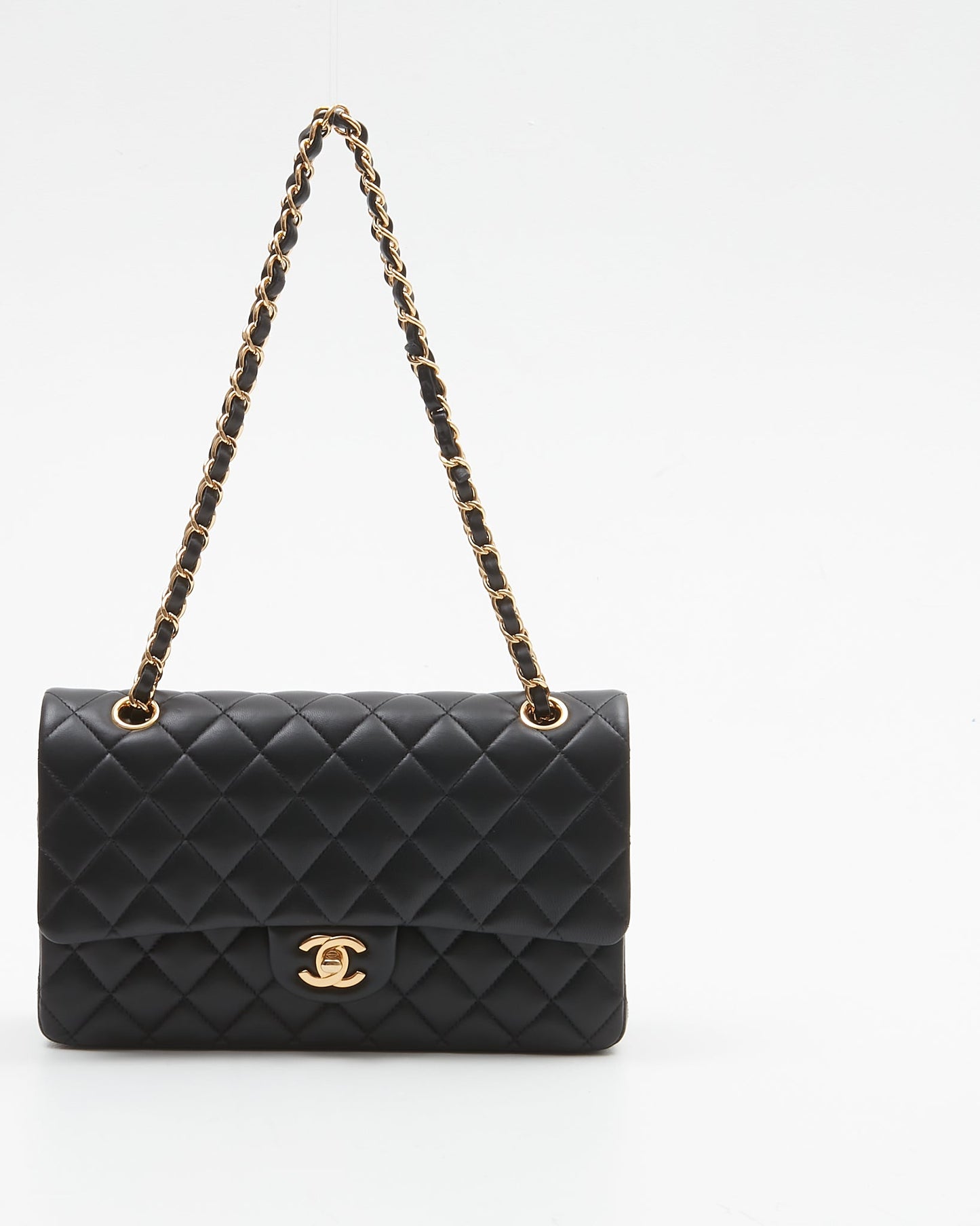 Chanel Black Lambskin Quilted Medium Classic Double Flap Bag