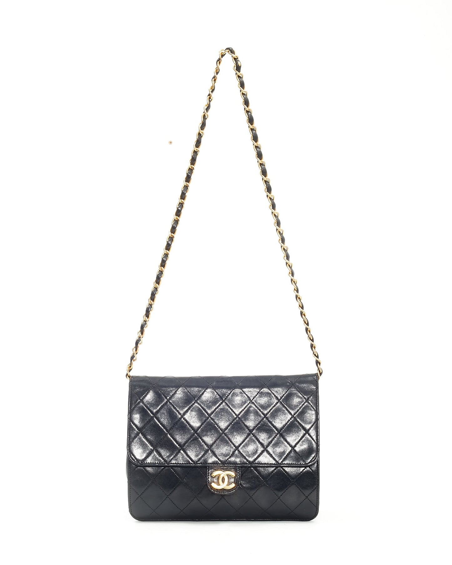 Chanel Black Lambskin   Coco Flap Chain Bag