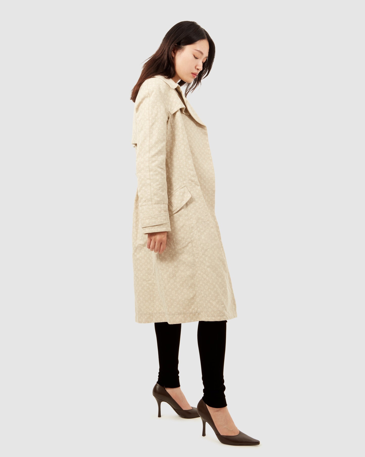 Louis Vuitton Beige Monogram Cotton Trench Coat  - 40