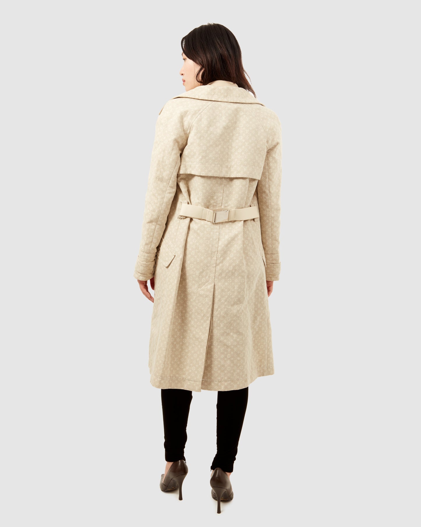 Louis Vuitton Beige Monogram Cotton Trench Coat  - 40