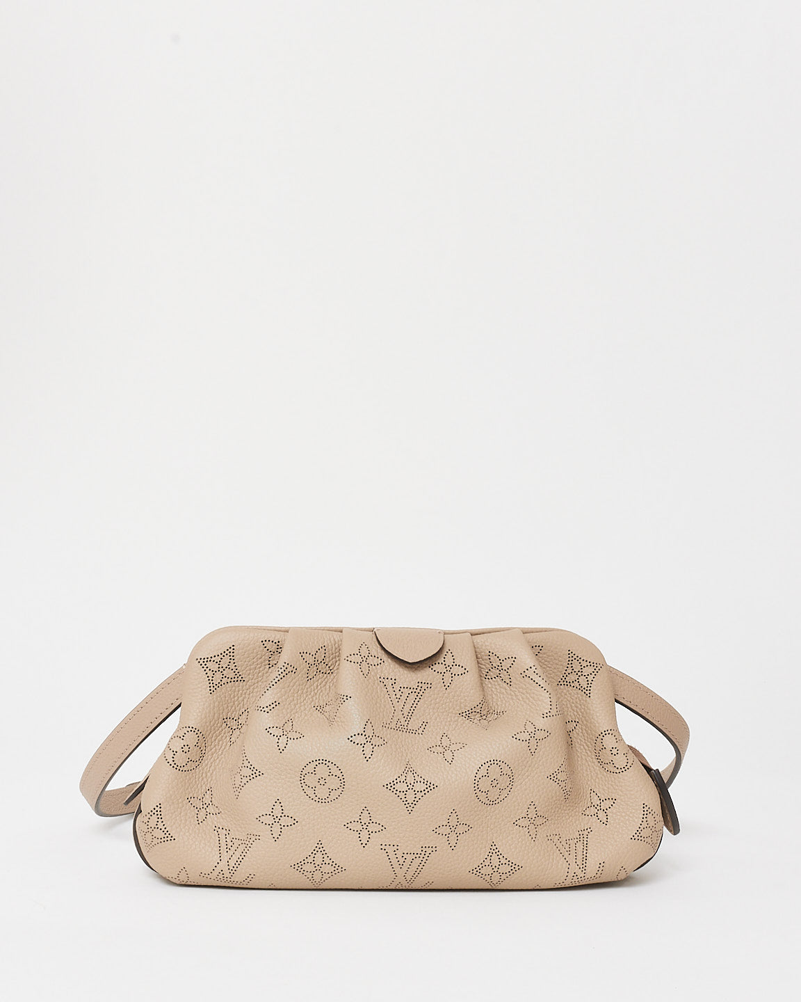 Louis Vuitton Taupe Mahina Leather Mini Scala Pouch