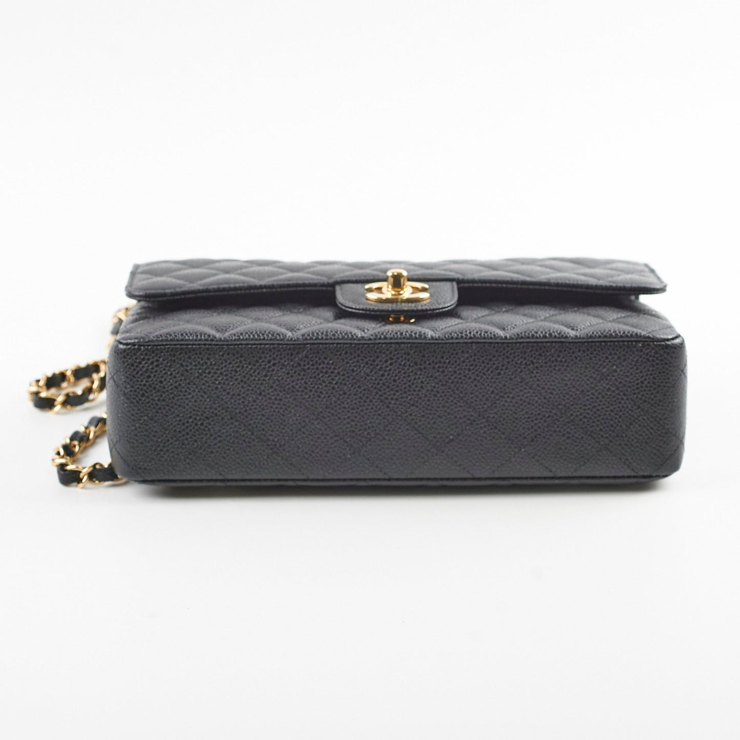 Chanel Medium/Large Double Classic Flap Caviar Black 31 Series