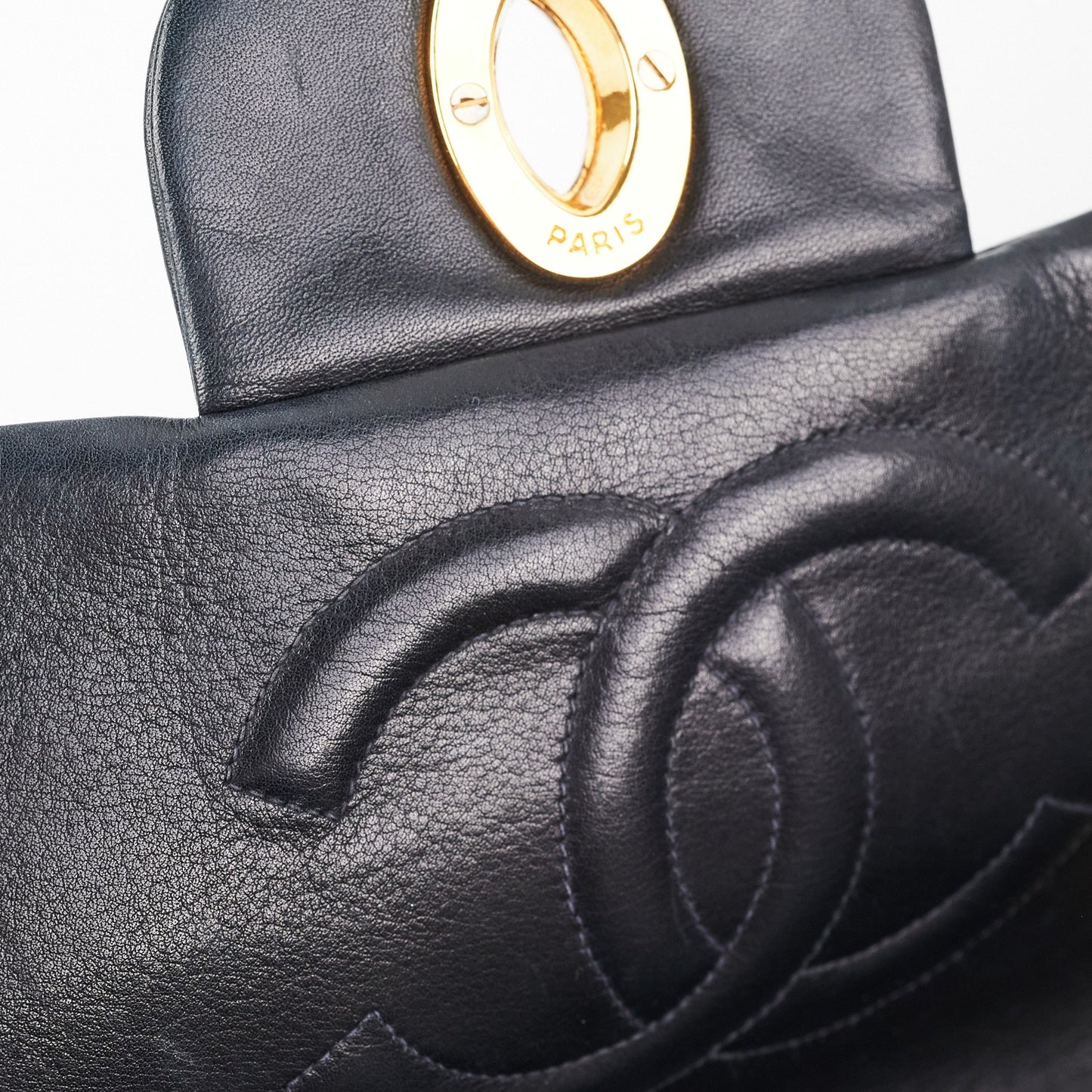 Chanel Maxi  Flap Black 24k Gold