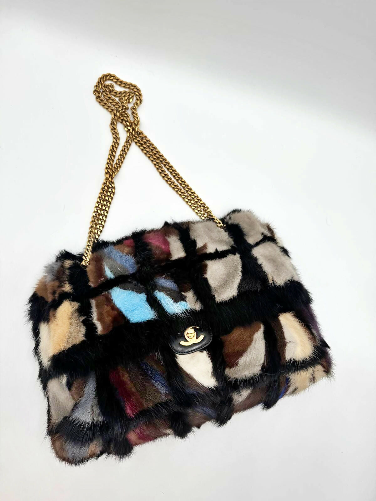 Chanel  2001 Mink Fur Maxi Flap Bag