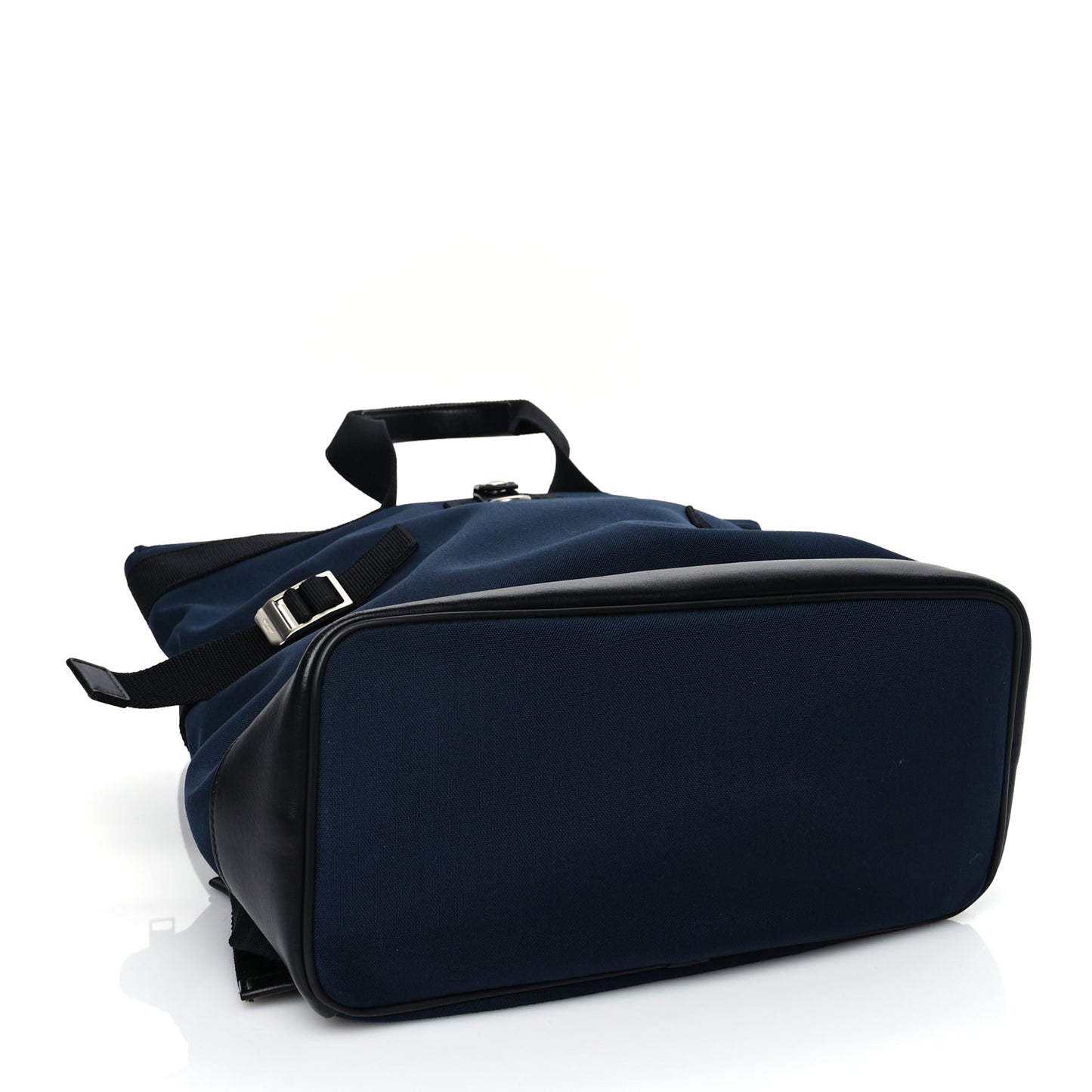 Saint Laurent Canvas Calfskin Rivington Race Convertible Backpack Black Navy