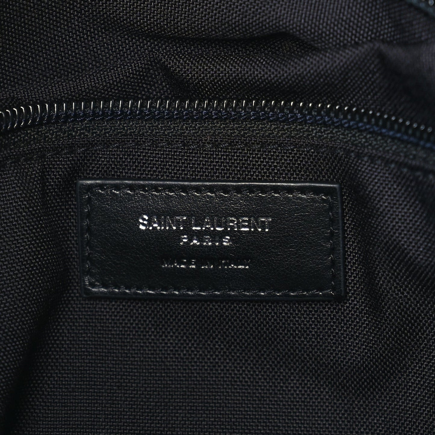 Saint Laurent Canvas Calfskin Rivington Race Convertible Backpack Black Navy