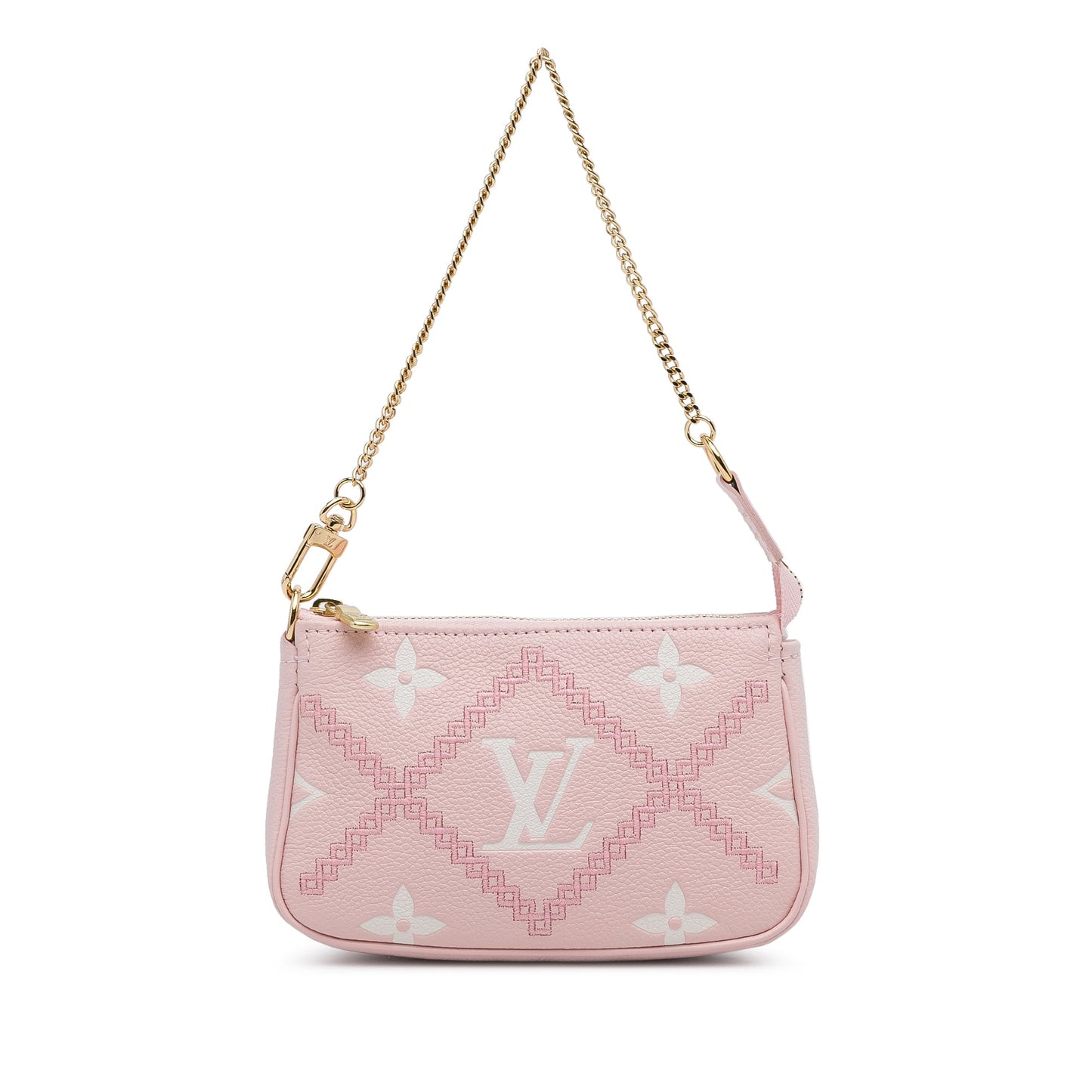 Louis Vuitton Broderies Pochette Accessoires Mini Pink Giant Monogram Empreinte