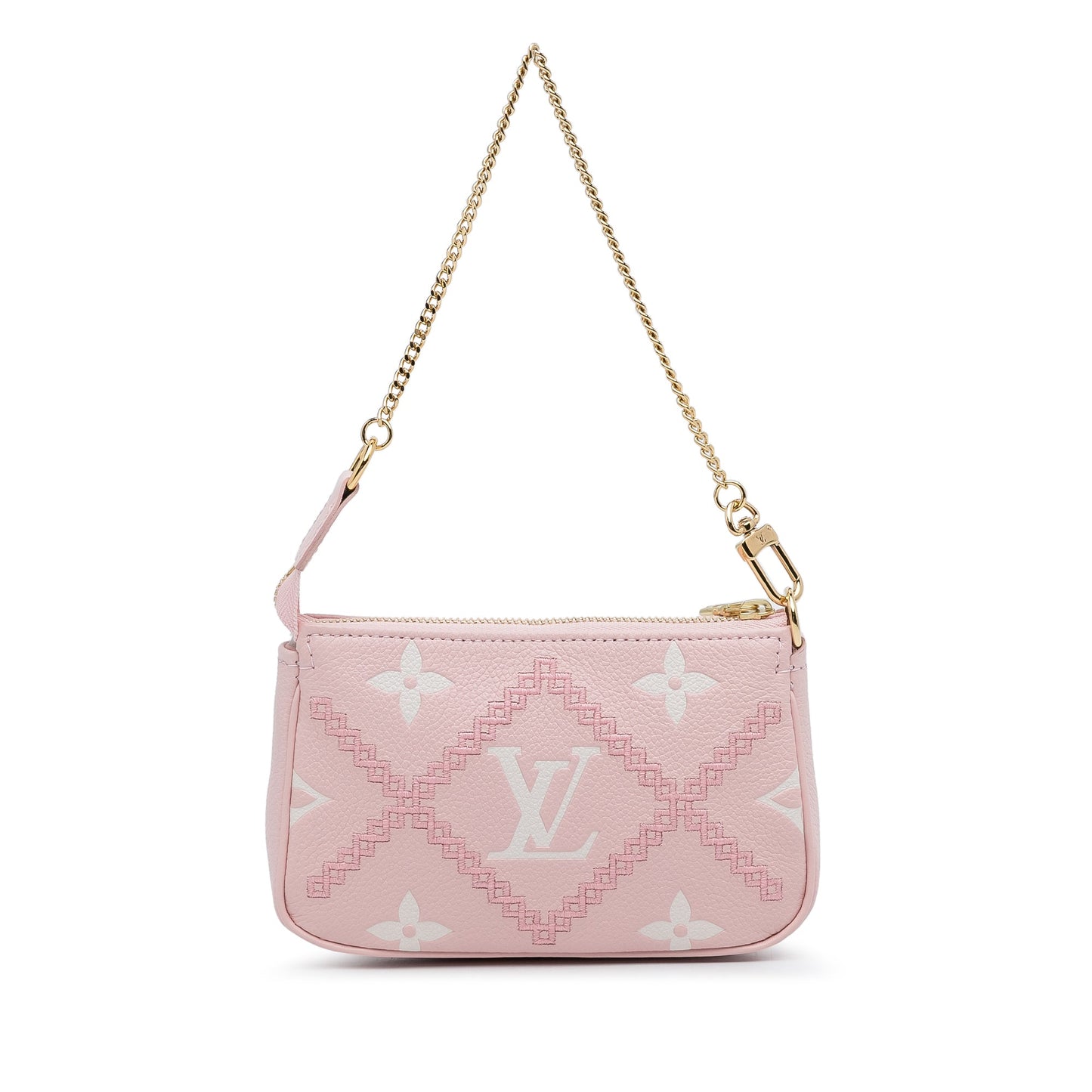 Louis Vuitton Broderies Pochette Accessoires Mini Pink Giant Monogram Empreinte