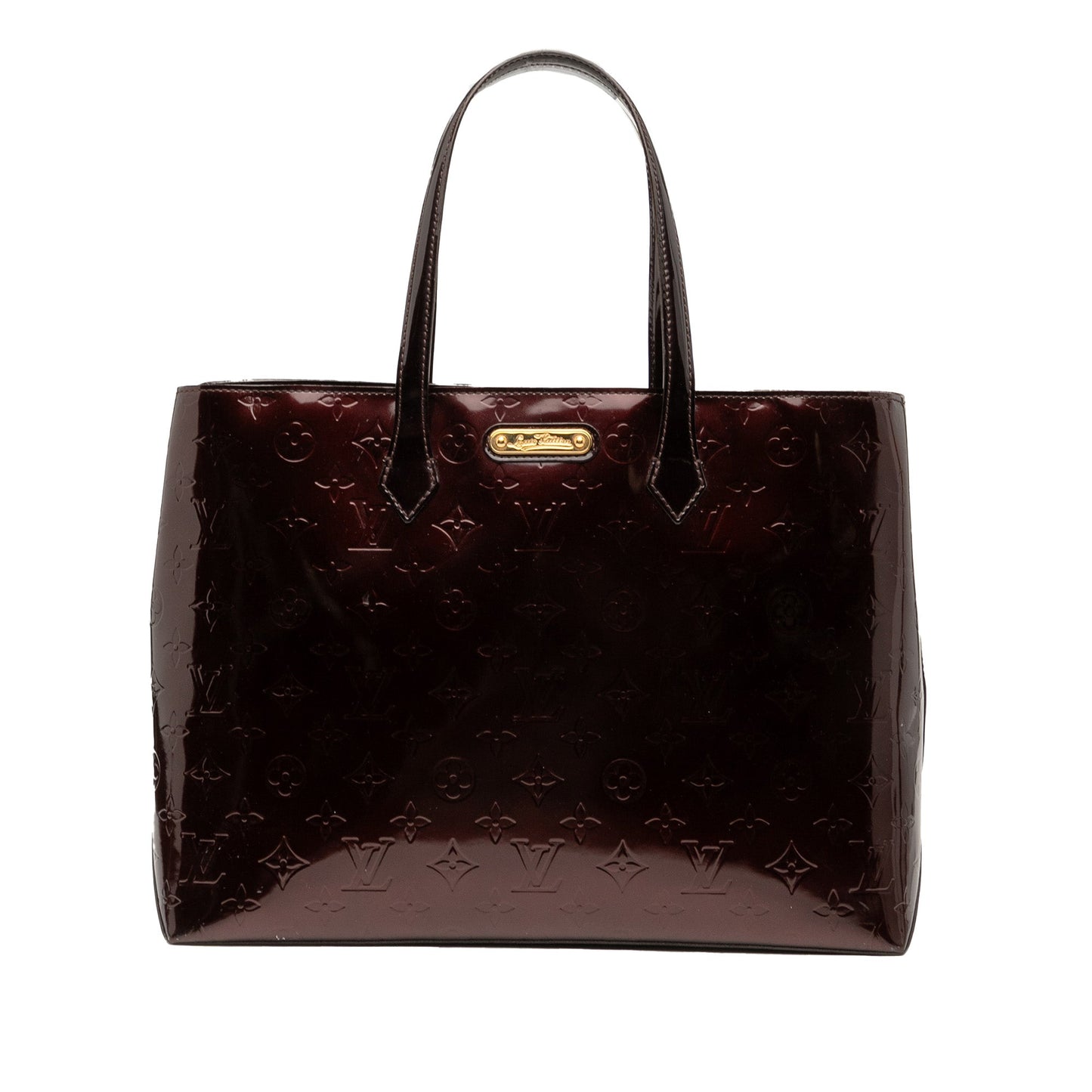 Purple Louis Vuitton Monogram Vernis Wilshire MM Tote Bag