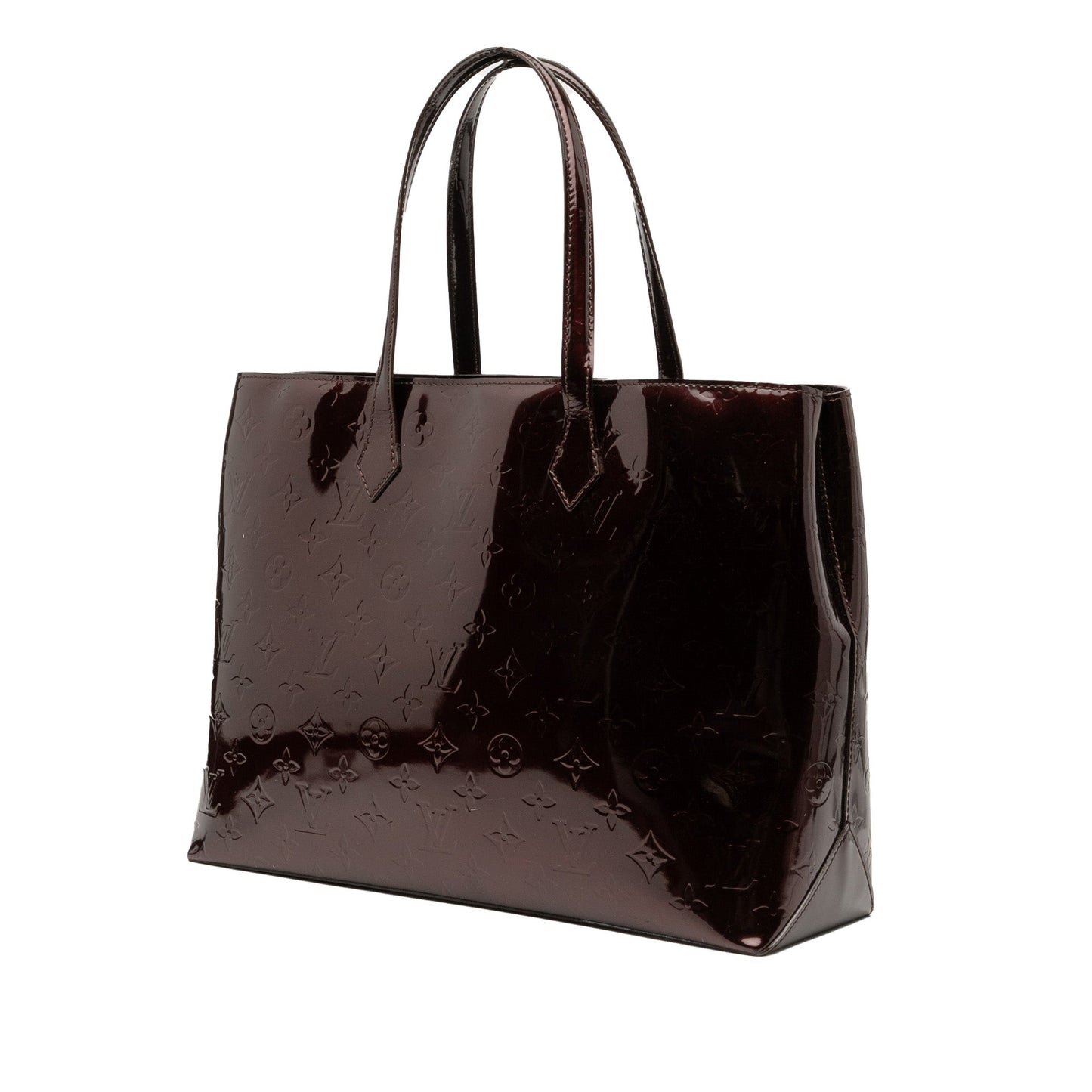 Purple Louis Vuitton Monogram Vernis Wilshire MM Tote Bag
