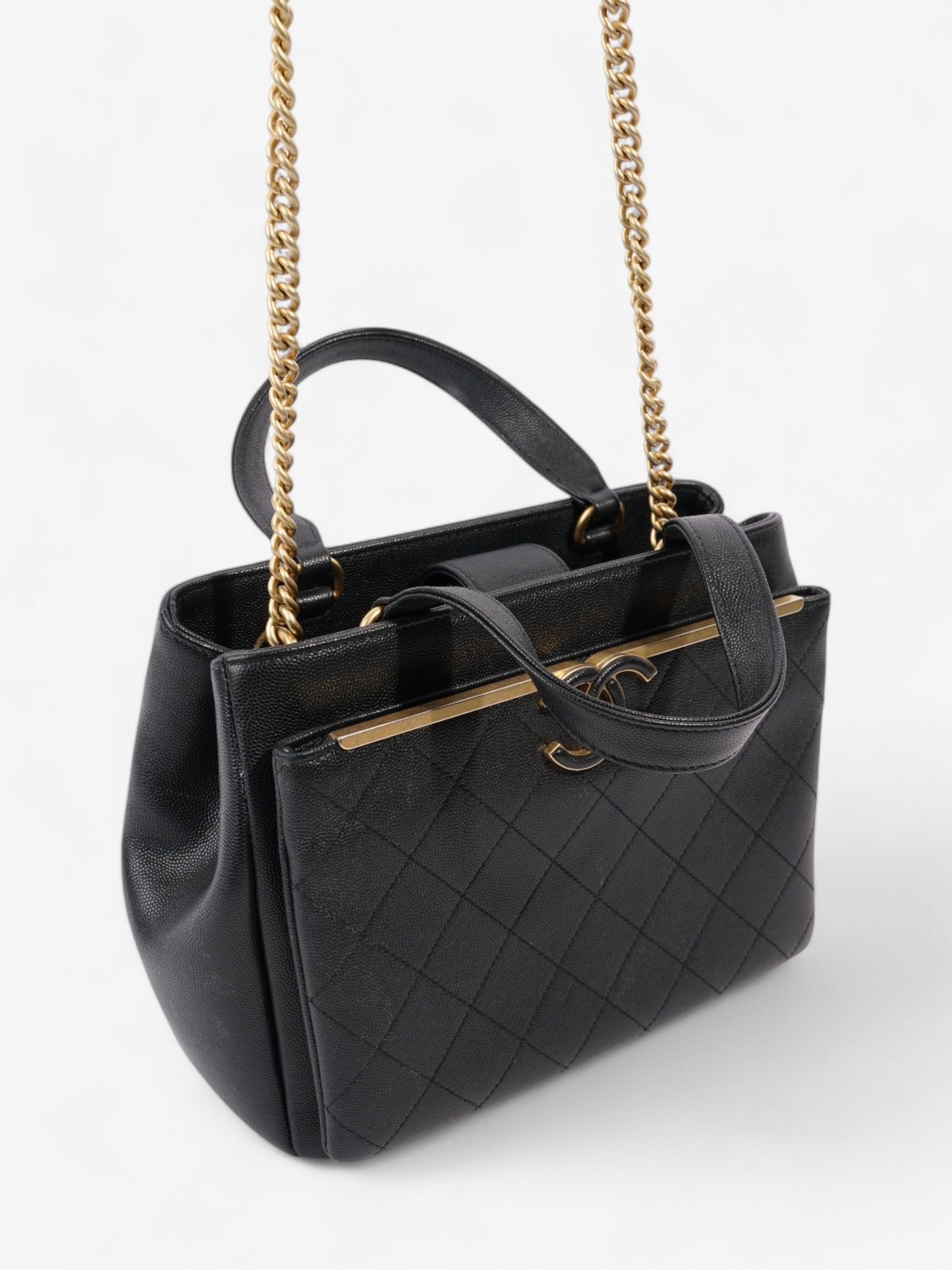 Chanel Framed Business Affinity Bag Black Caviar Leather