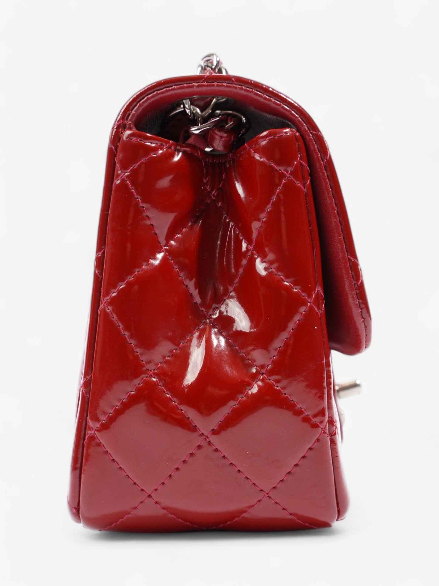 Chanel Classic Square Flap Red Patent Leather Mini
