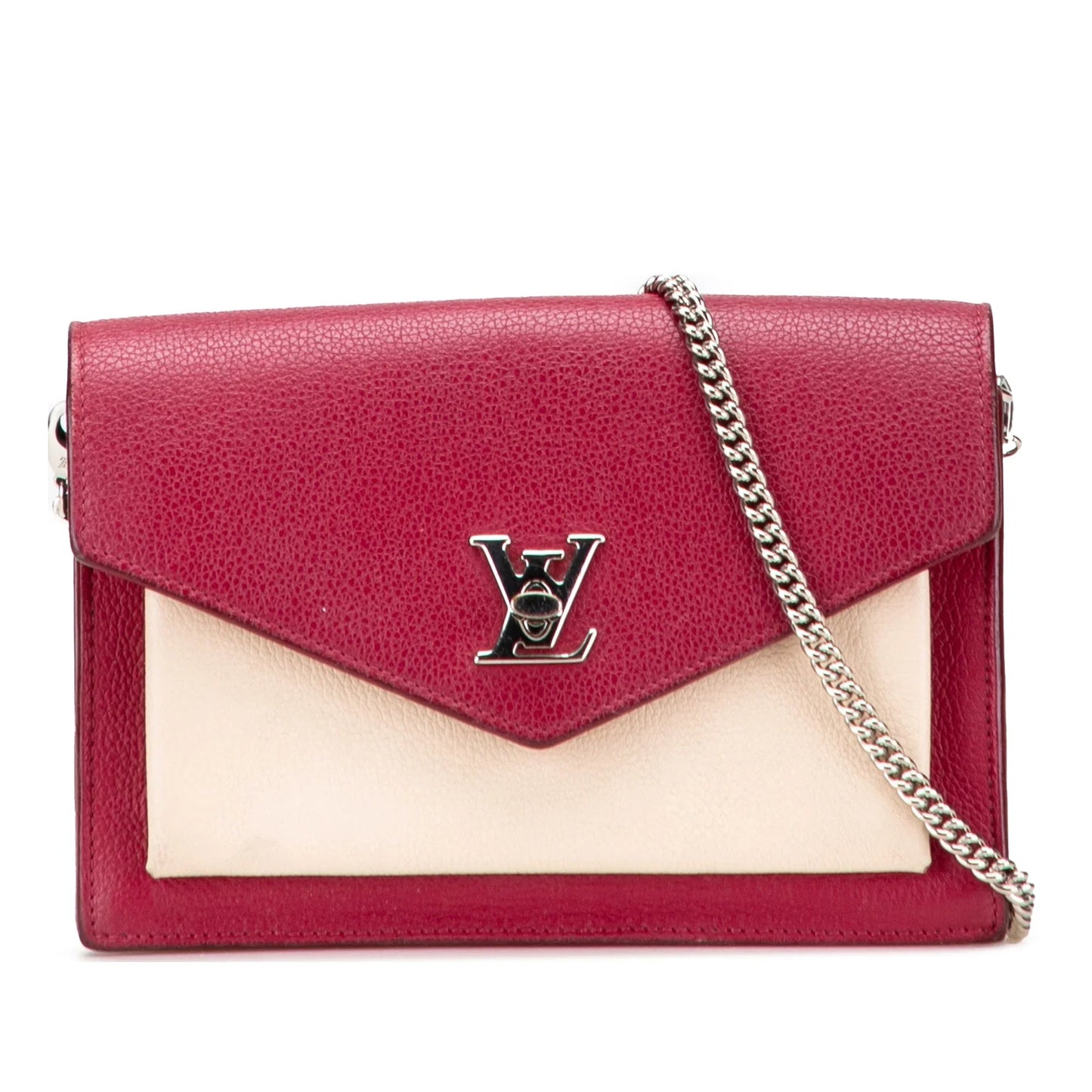 Red Louis Vuitton Bicolor Leather MyLockMe Chain Pochette Crossbody Bag