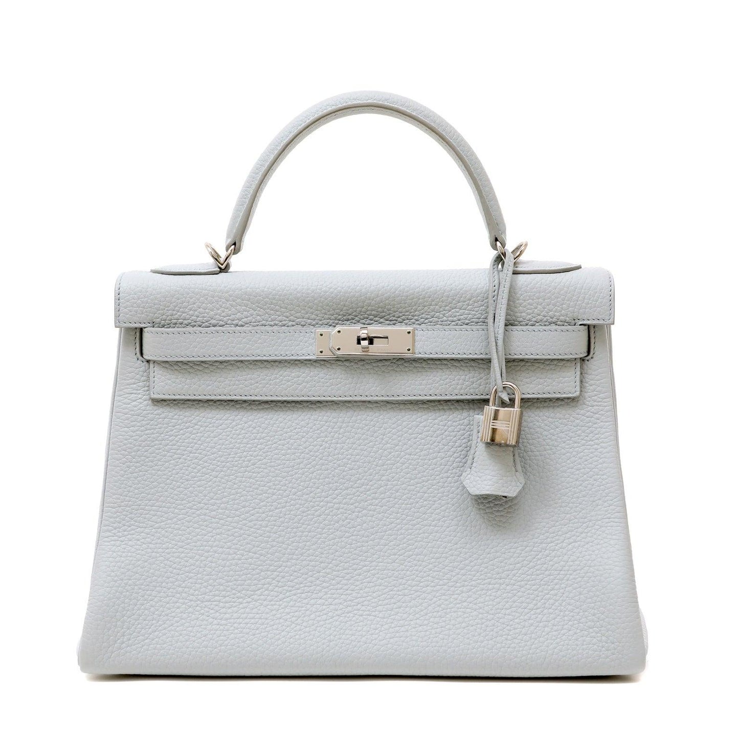 Luxury Hermes Kelly 32cm Gris Perle Togo w/ Palladium Hardware