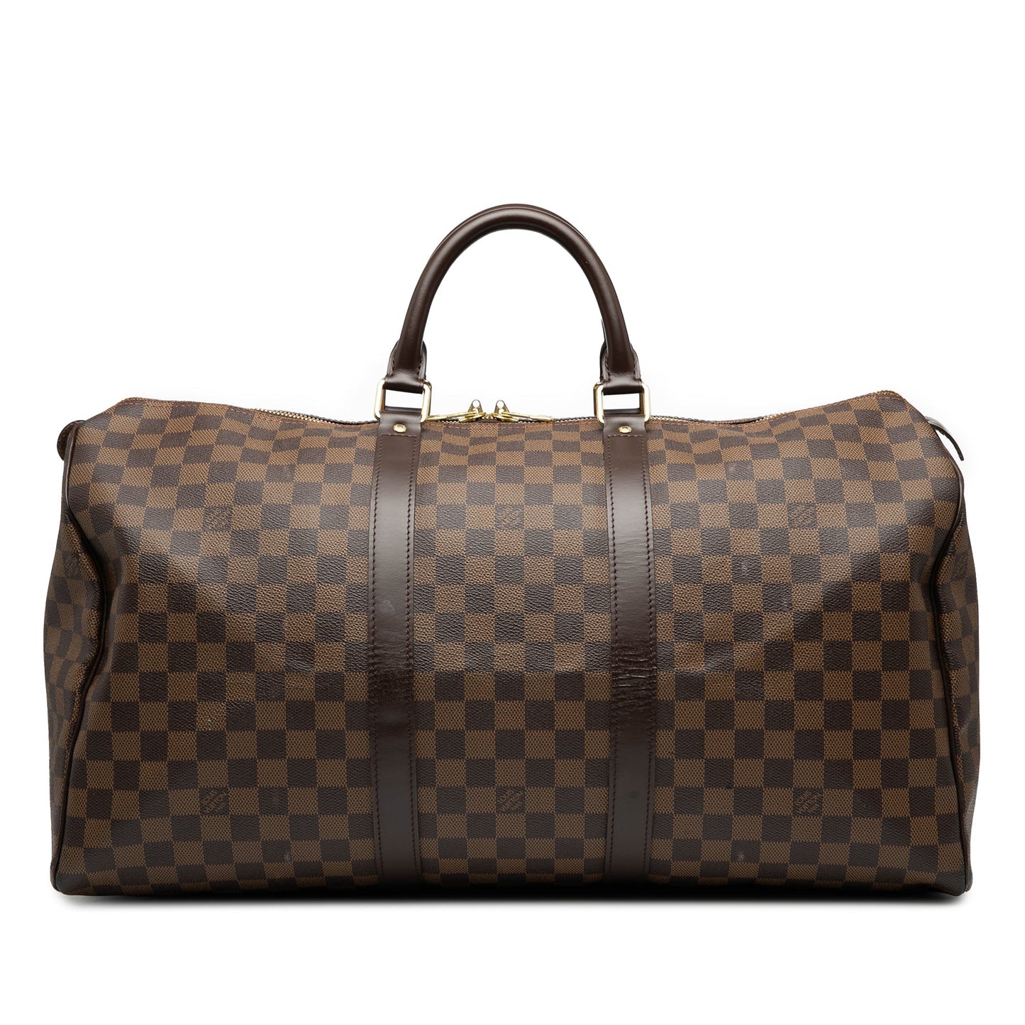 Brown Louis Vuitton Damier Ebene Keepall 50 Travel Bag