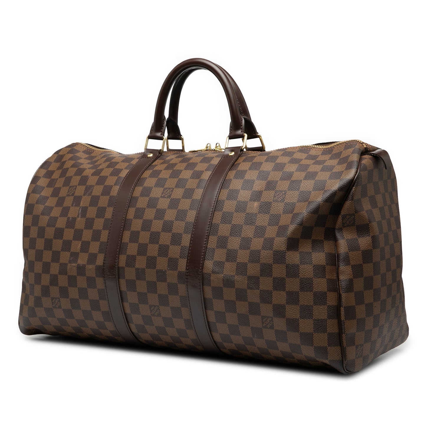 Brown Louis Vuitton Damier Ebene Keepall 50 Travel Bag