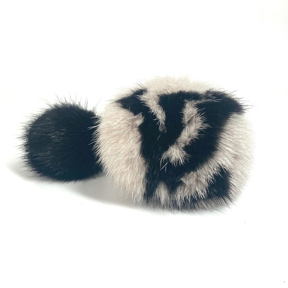 LOUIS VUITTON Hair rubber M78920 , Neo Bizon Fur gray LV Cozy Scrunchie Vison