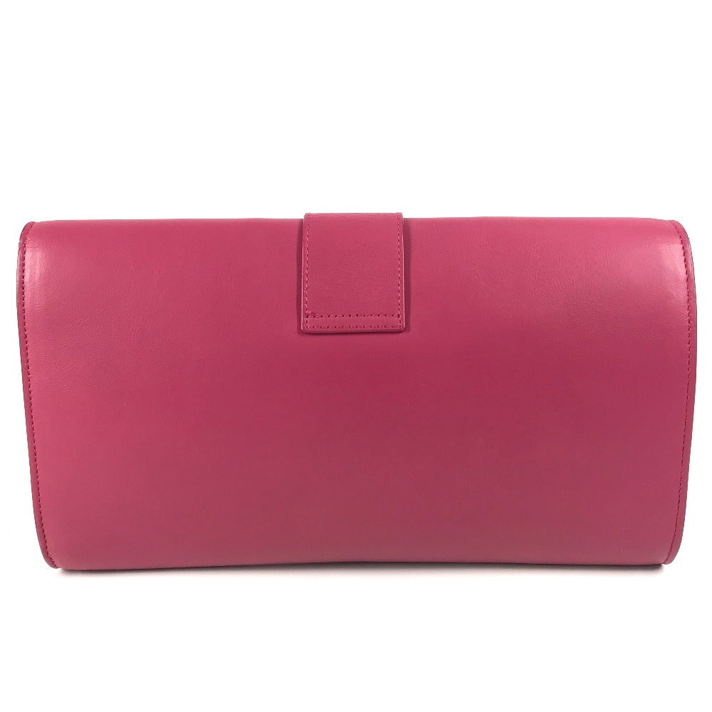 SAINT LAURENT Clutch bag 311213? leather pink Y line logo flap
