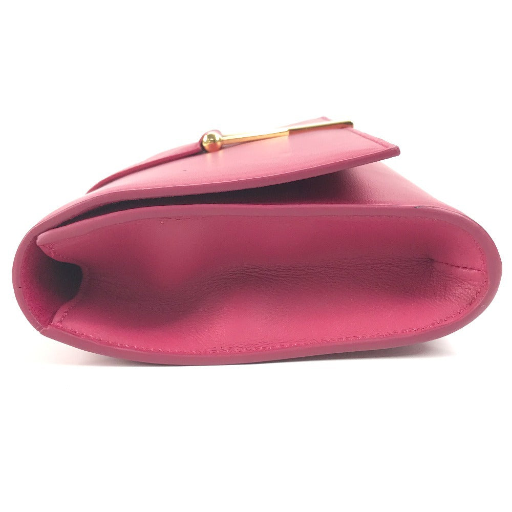 SAINT LAURENT Clutch bag 311213? leather pink Y line logo flap