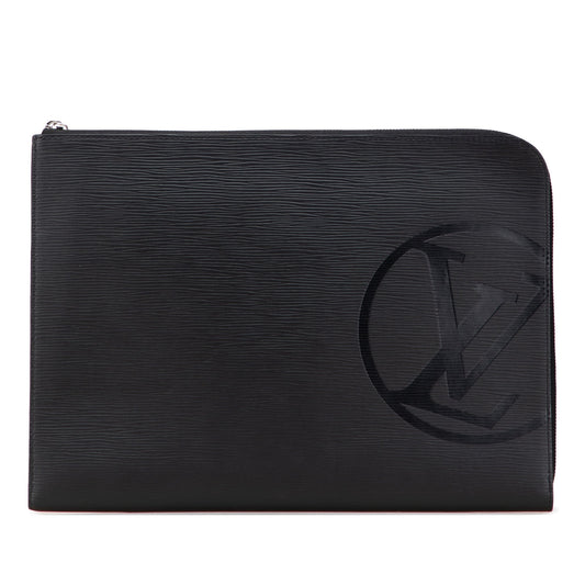 Black Louis Vuitton Epi Initials Circle Pochette Jour GM Clutch Bag