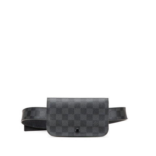 Black Louis Vuitton Damier Graphite Pochette Homme Ceinture Belt Bag