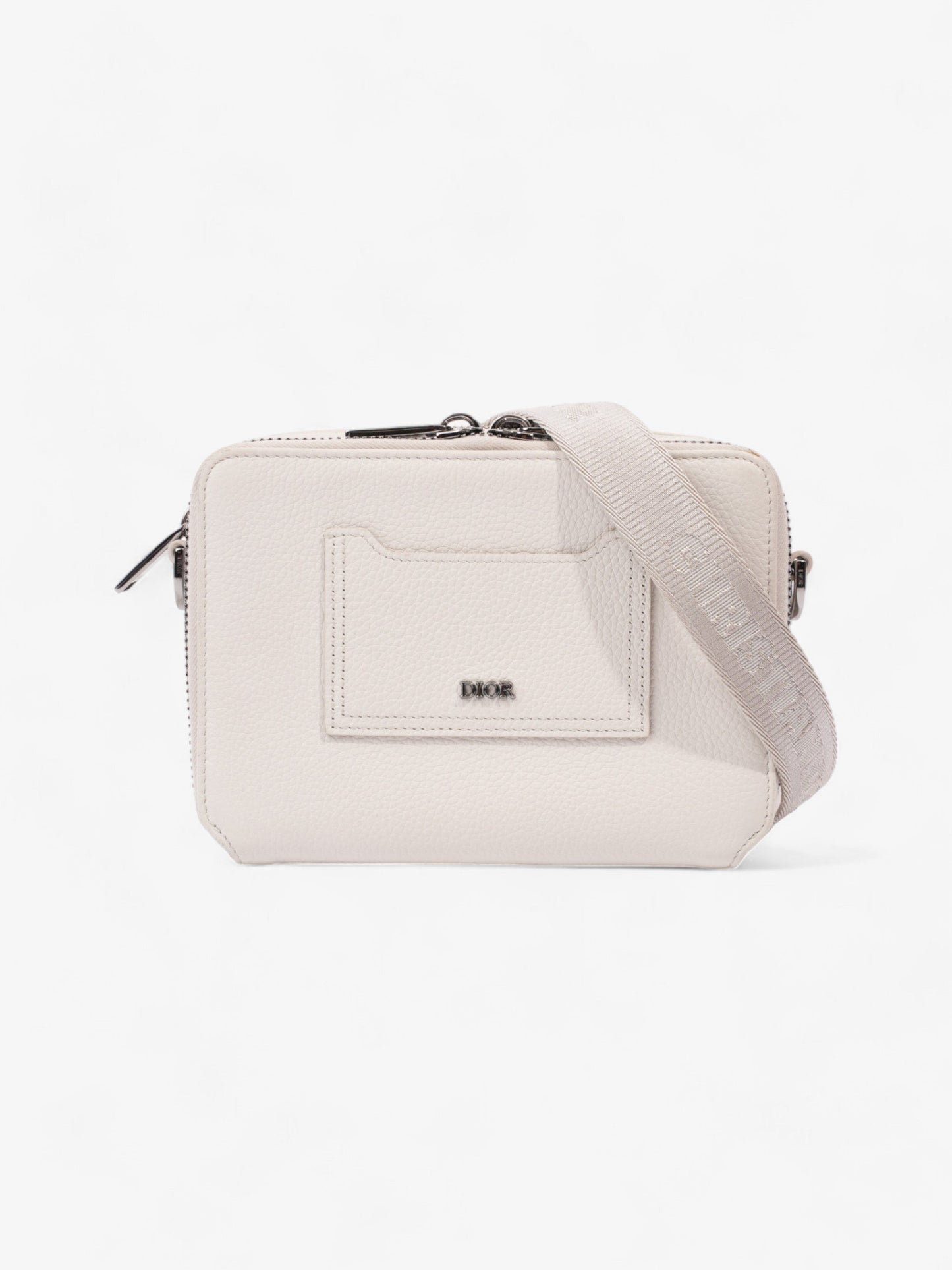 Christian Dior Double Zipped Messenger  Cream Leather