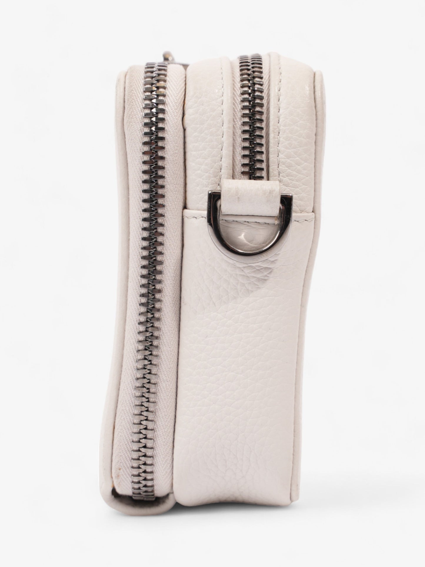 Christian Dior Double Zipped Messenger  Cream Leather