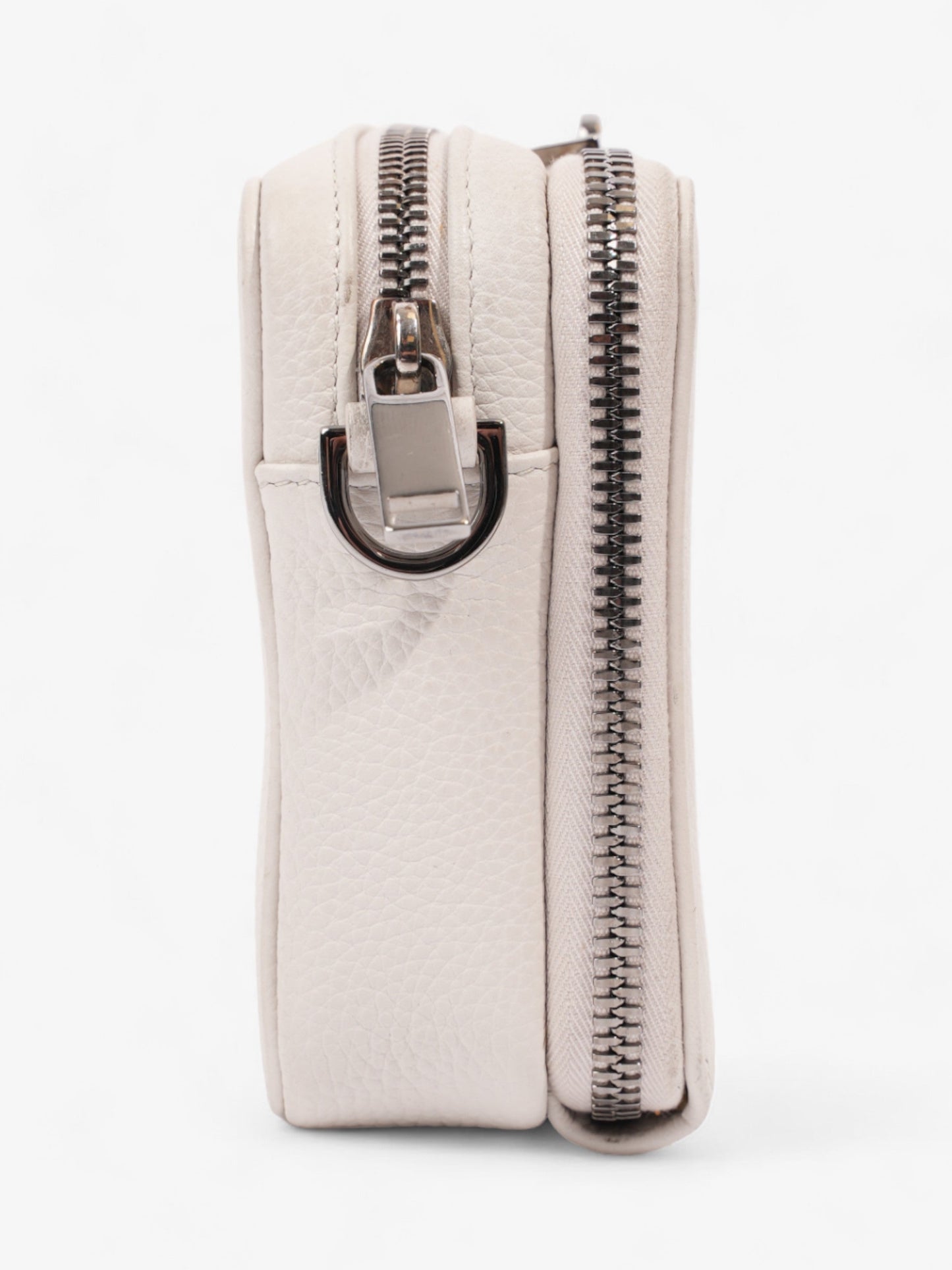 Christian Dior Double Zipped Messenger  Cream Leather
