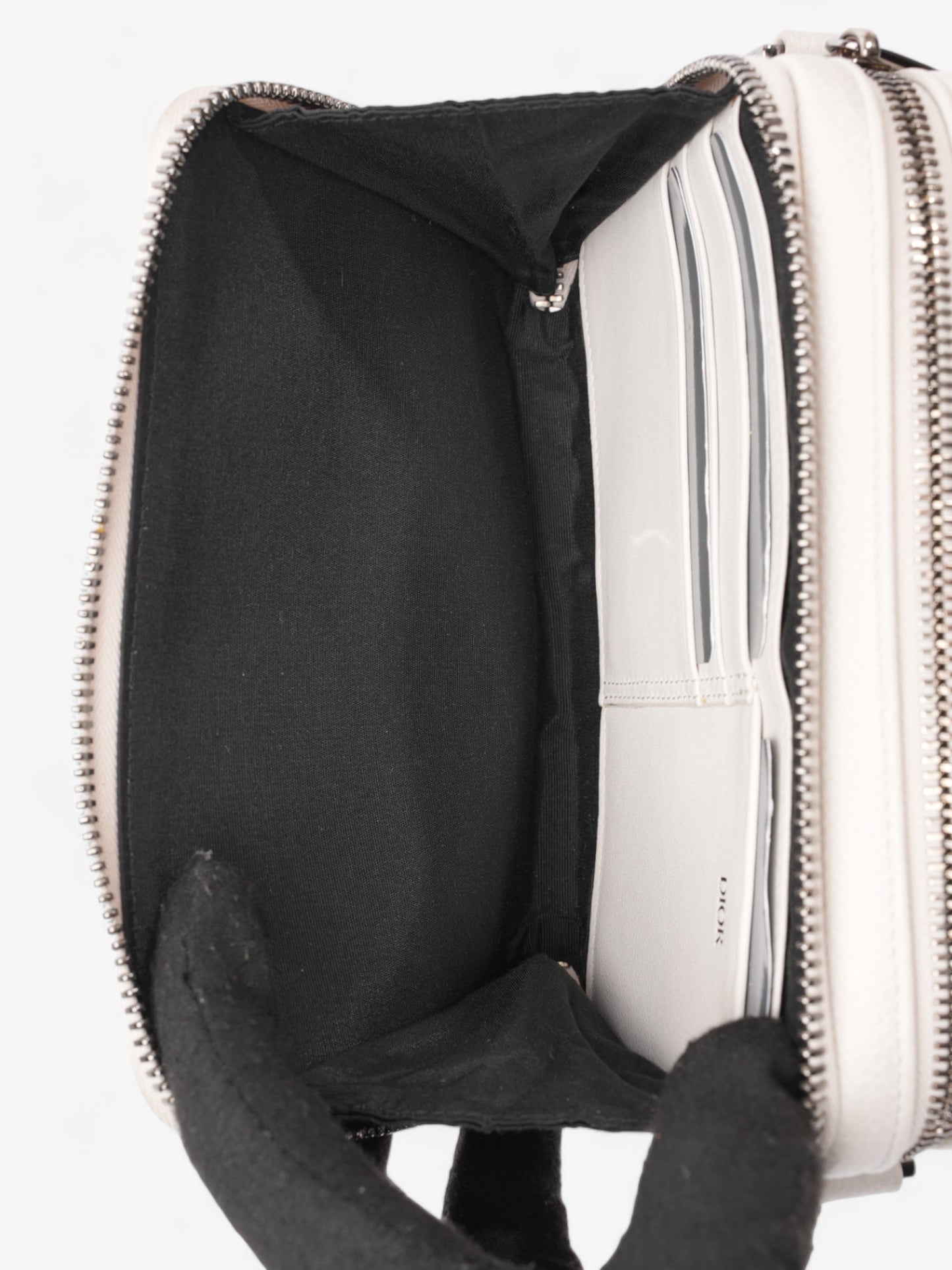 Christian Dior Double Zipped Messenger  Cream Leather