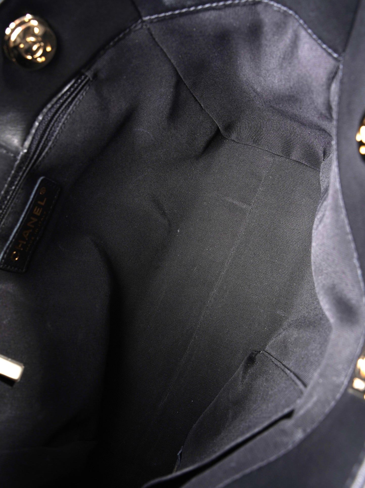 Chanel Shopping Tote Black Calfskin Leather Small