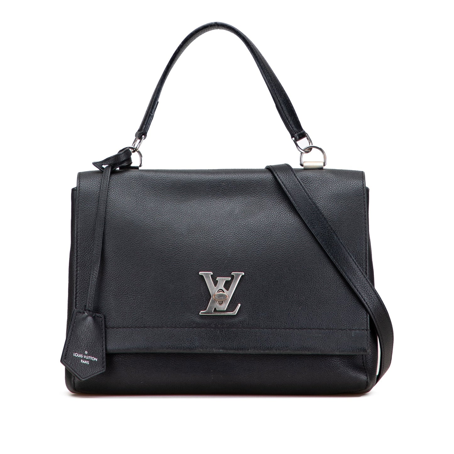 Black Louis Vuitton Leather Lockme II Satchel