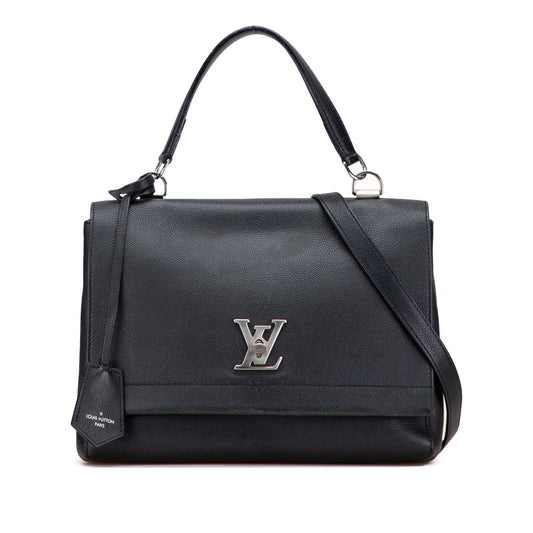 Black Louis Vuitton Leather Lockme II Satchel