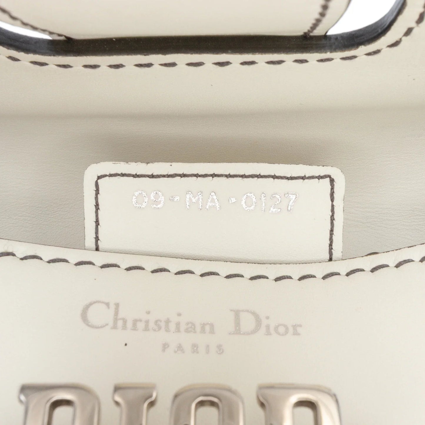 White Dior Mini Leather D Fence Saddle Bag