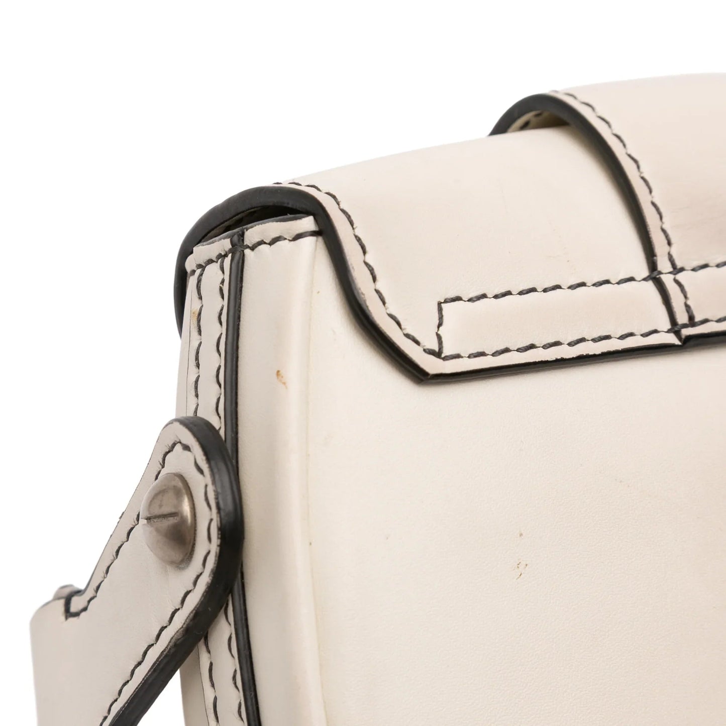 White Dior Mini Leather D Fence Saddle Bag