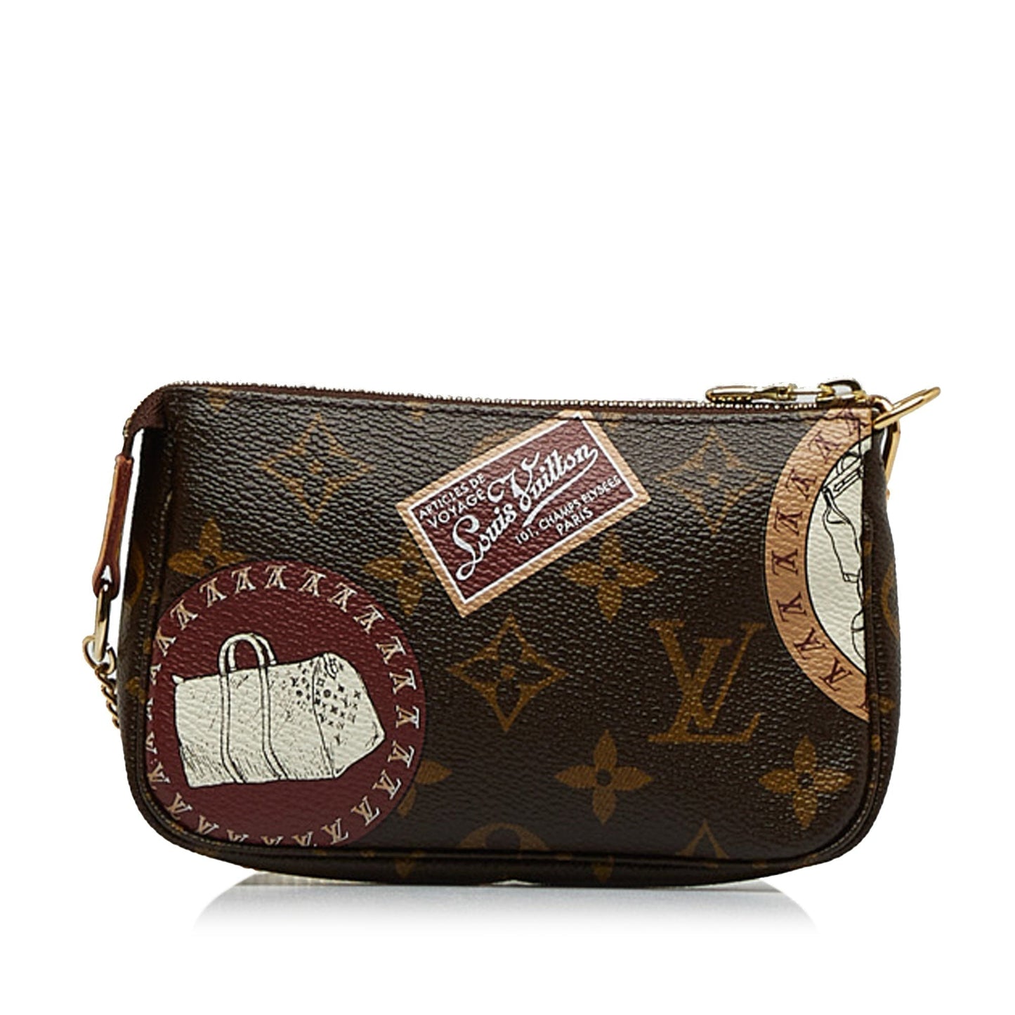 Brown Louis Vuitton Monogram Patch Mini Pochette Accessoires Baguette