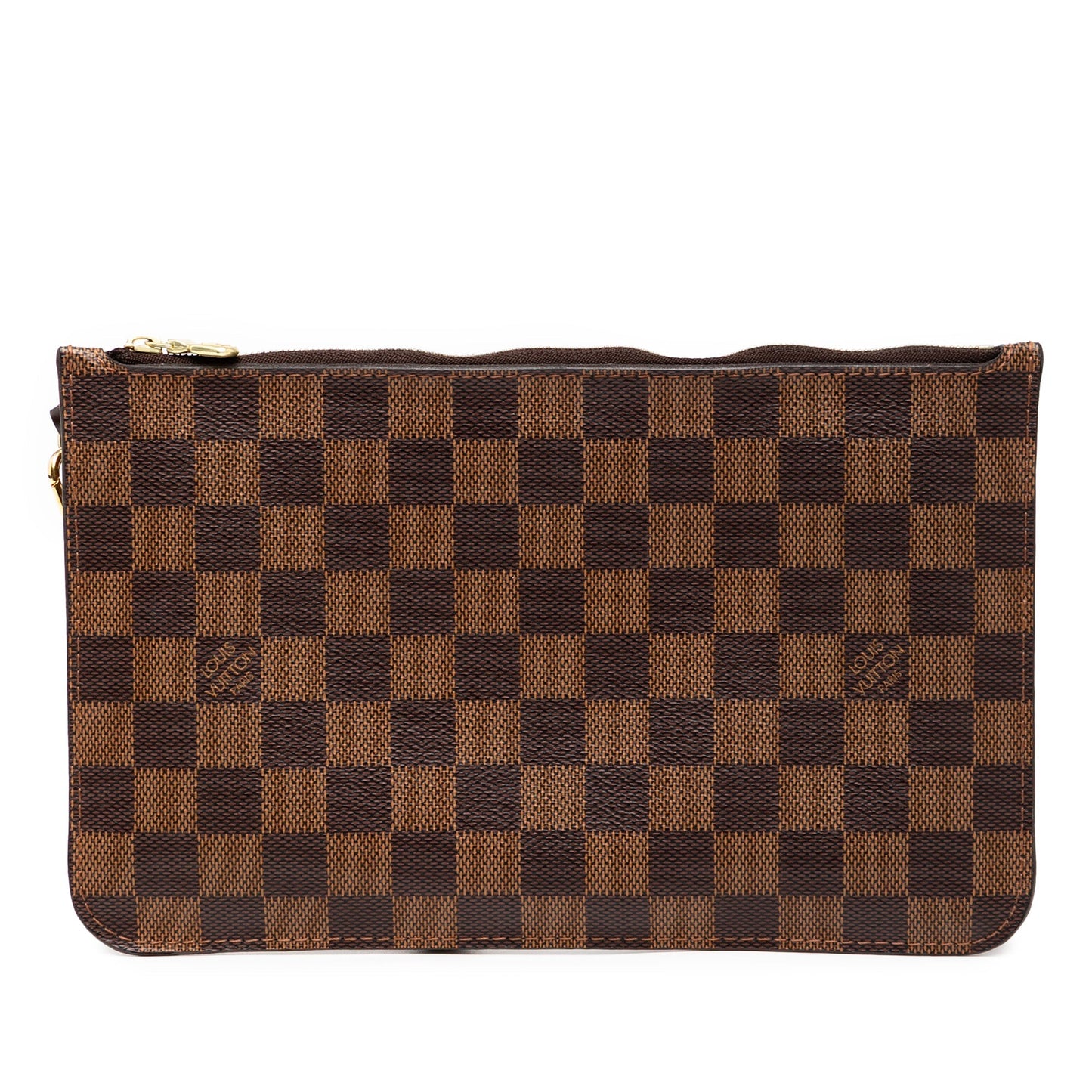Brown Louis Vuitton Damier Ebene Neverfull Pouch MM