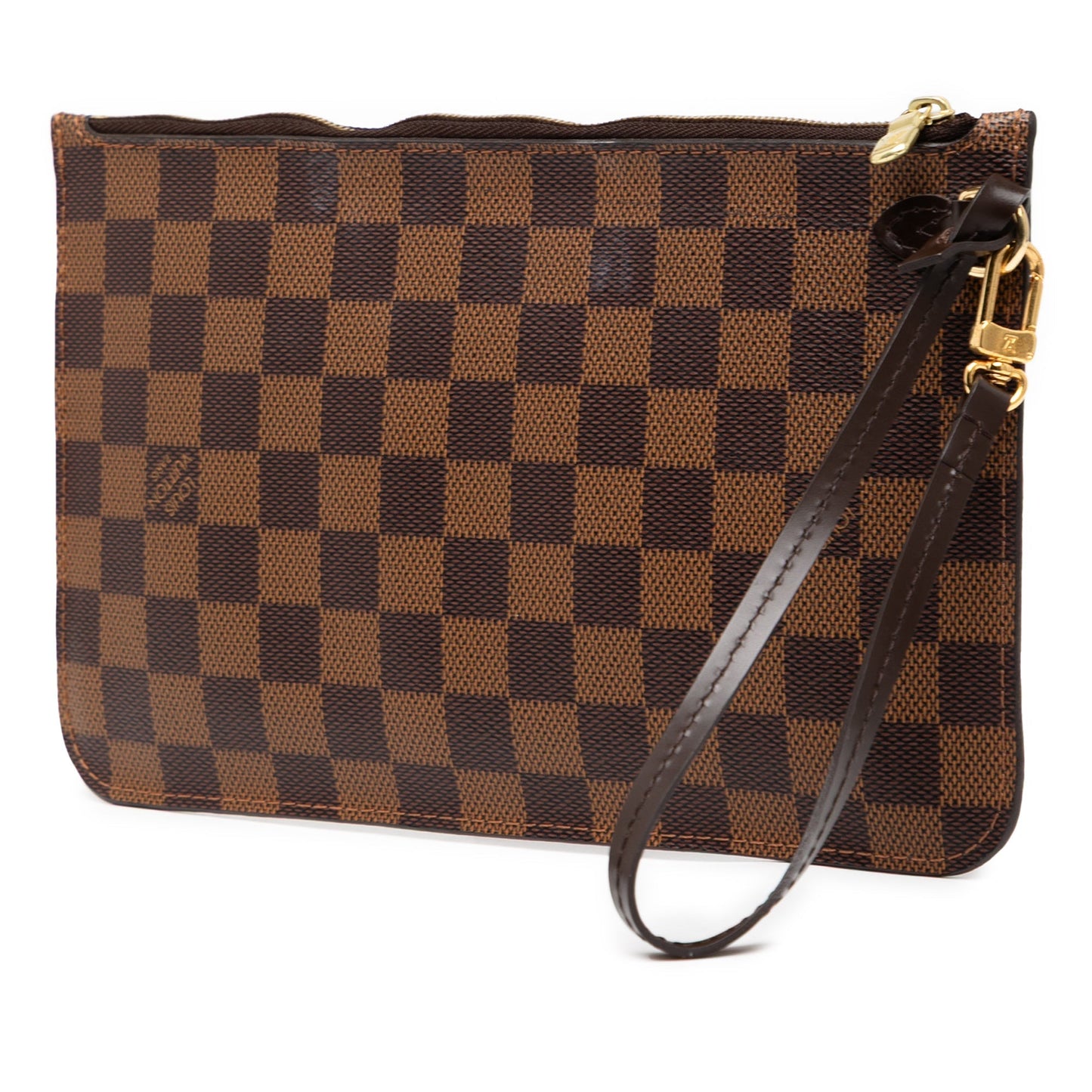 Brown Louis Vuitton Damier Ebene Neverfull Pouch MM