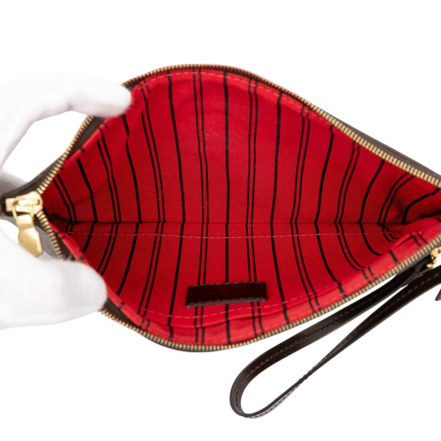 Brown Louis Vuitton Damier Ebene Neverfull Pouch MM