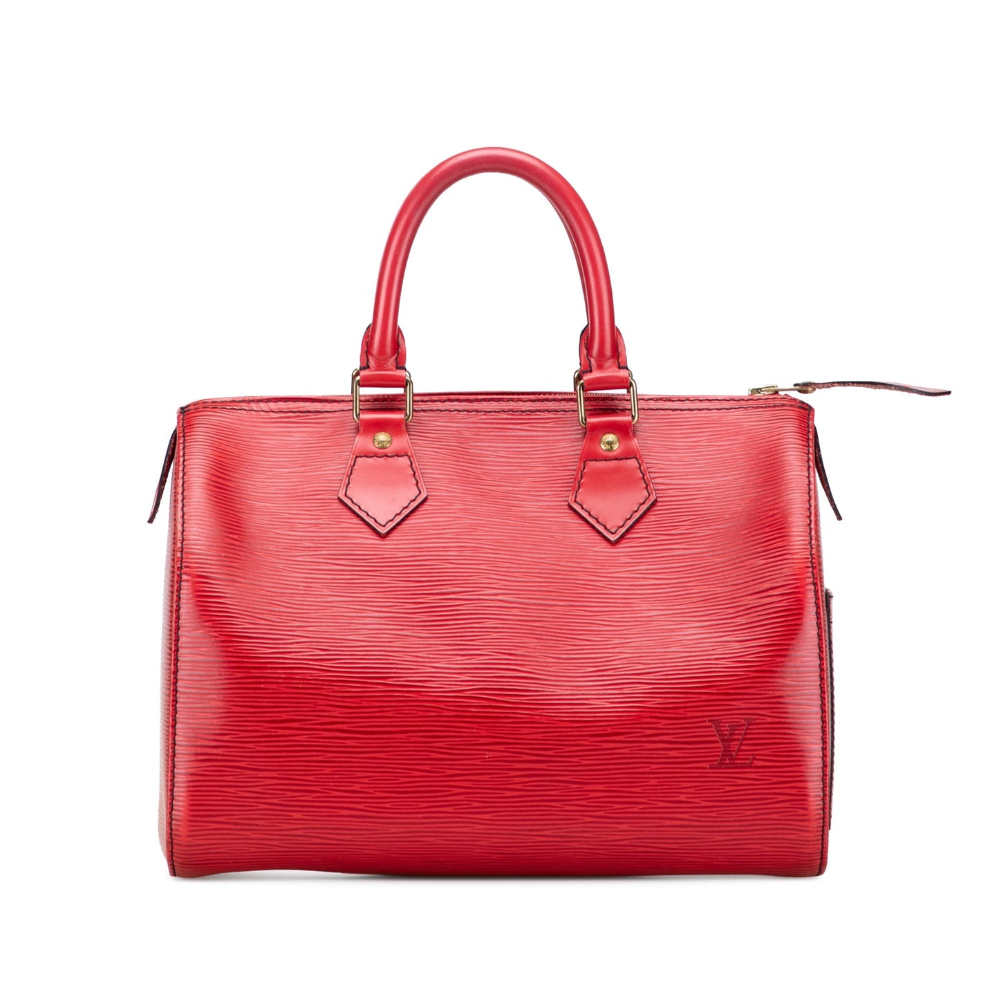 Red Louis Vuitton Epi Speedy 25 Boston Bag