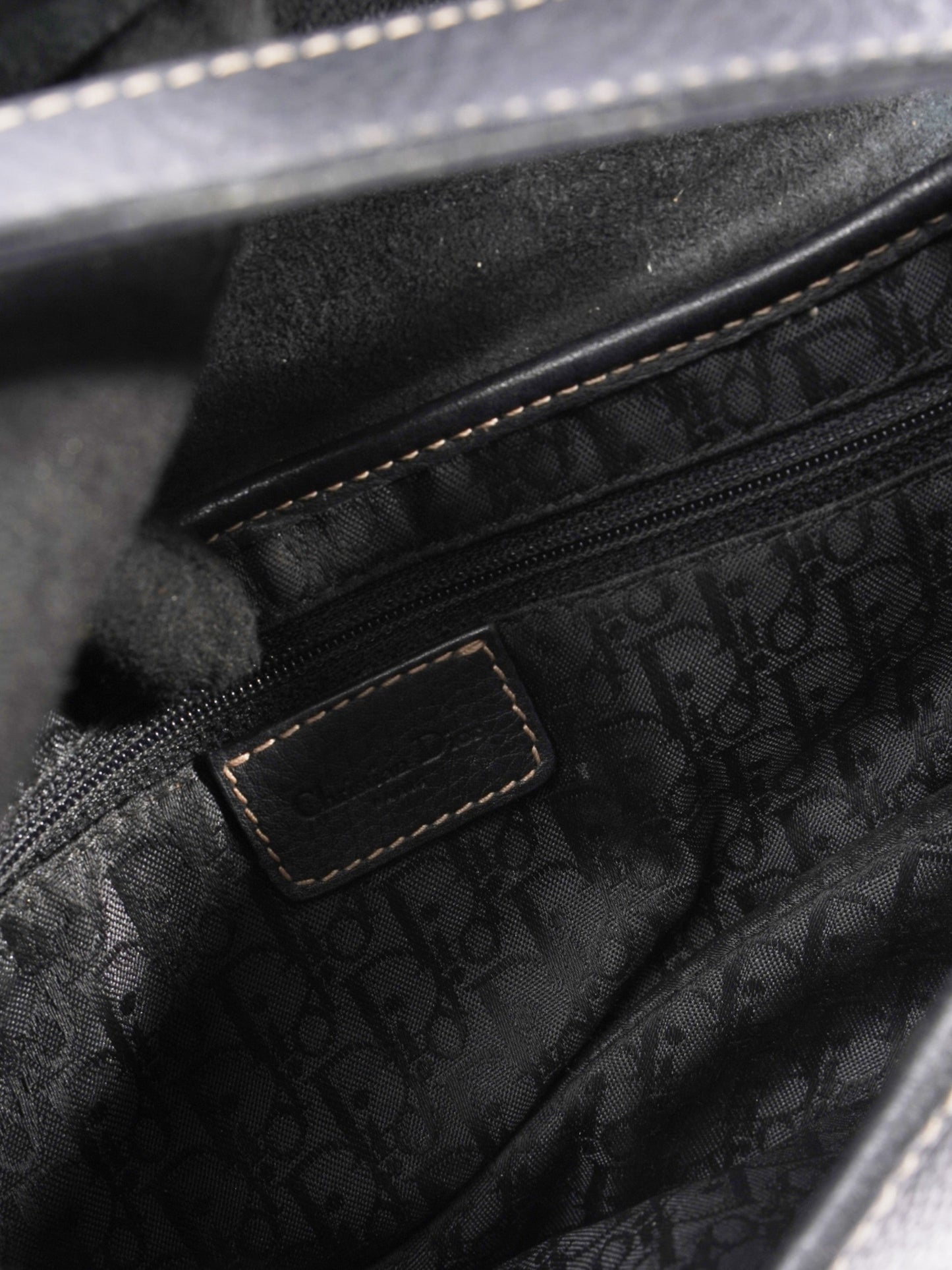 Christian Dior Saddle Bag Black Calfskin Leather